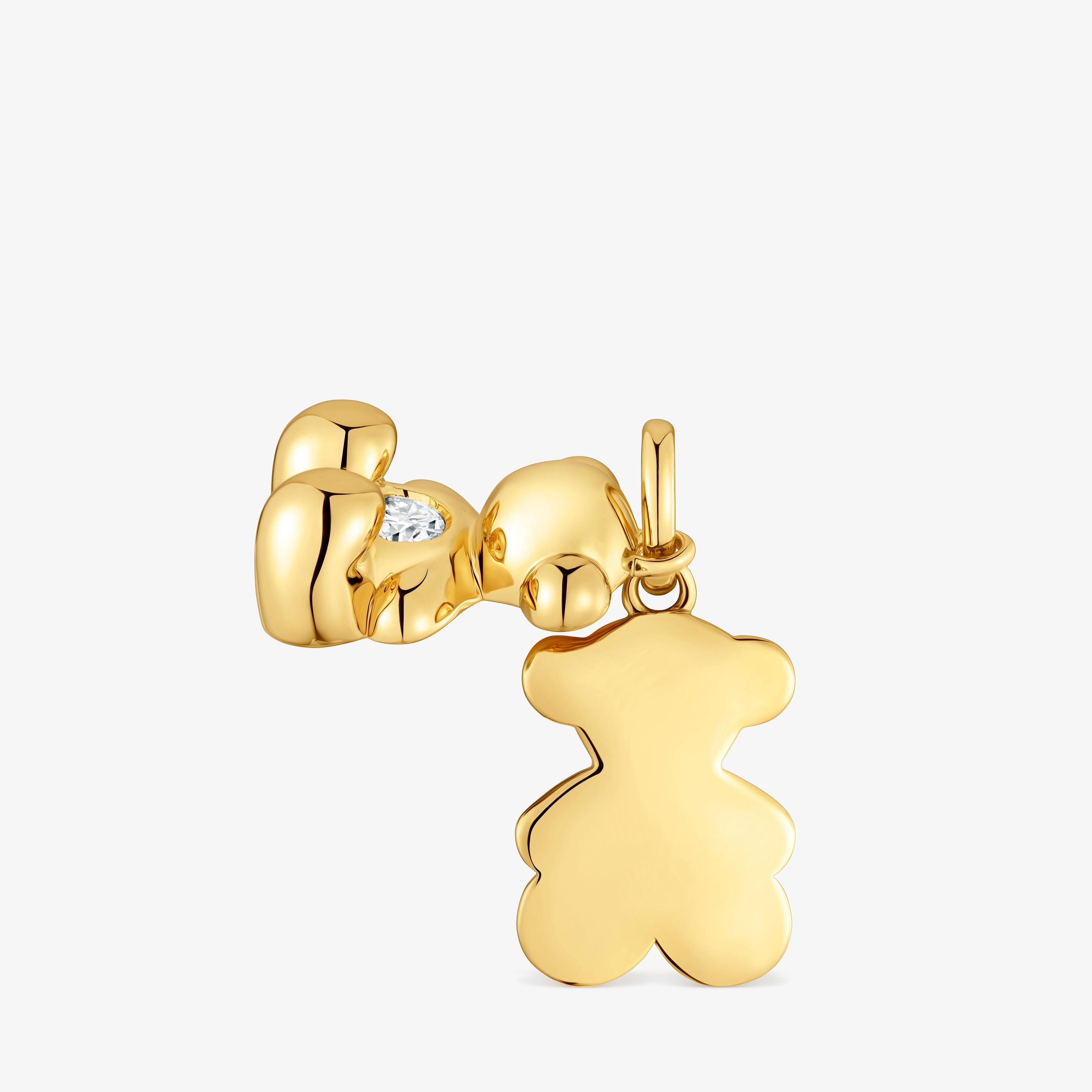 Double-bear Pendant with 18K gold vermeil and laboratory-grown diamond Bold Bear