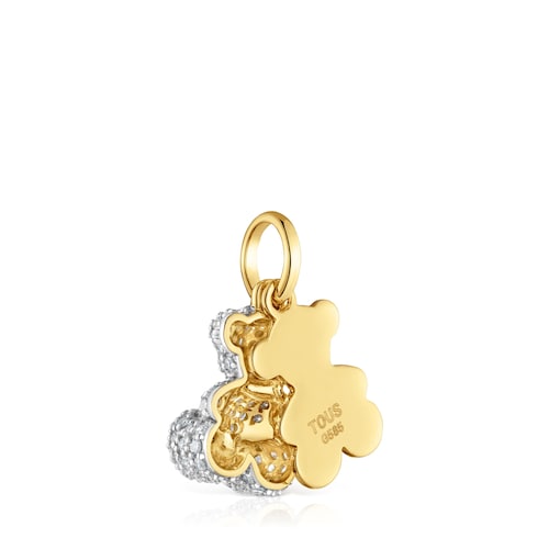 Colgante doble oso de oro 14 kt y diamantes Bold Bear
