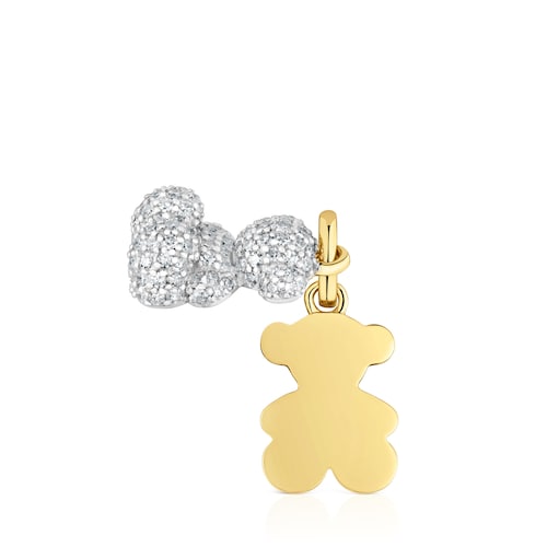 Penjoll doble &oacute;s d'or 14 kt i diamants Bold Bear
