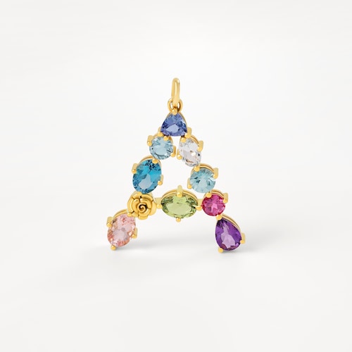 Gold letter A Pendant with gemstones TOUS ATELIER