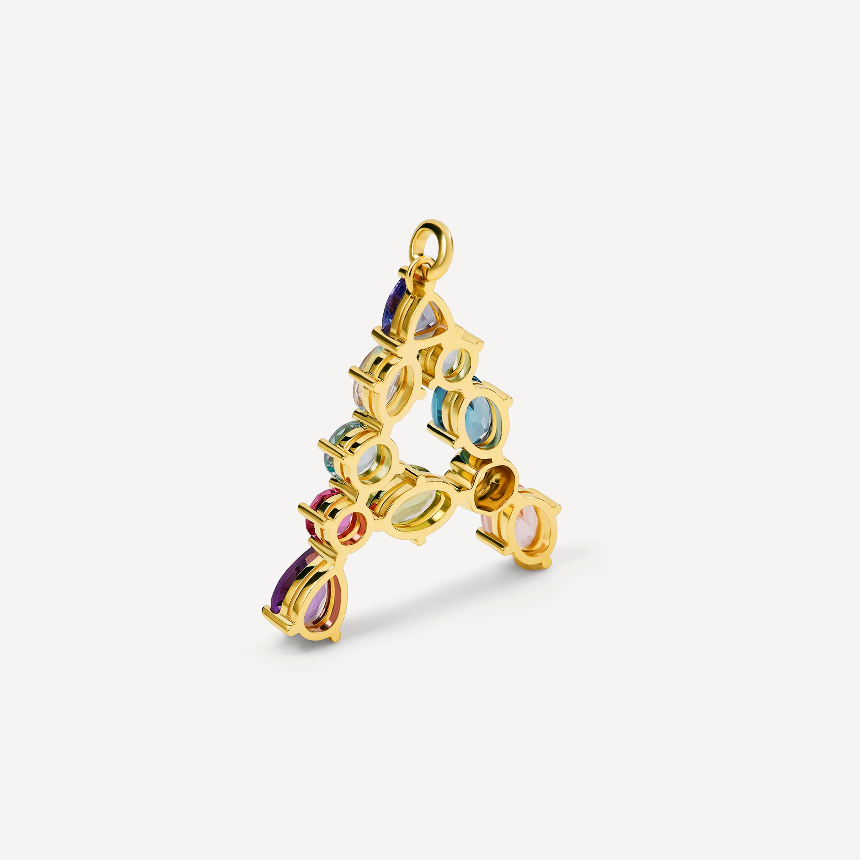 Gold letter A Pendant with gemstones TOUS ATELIER