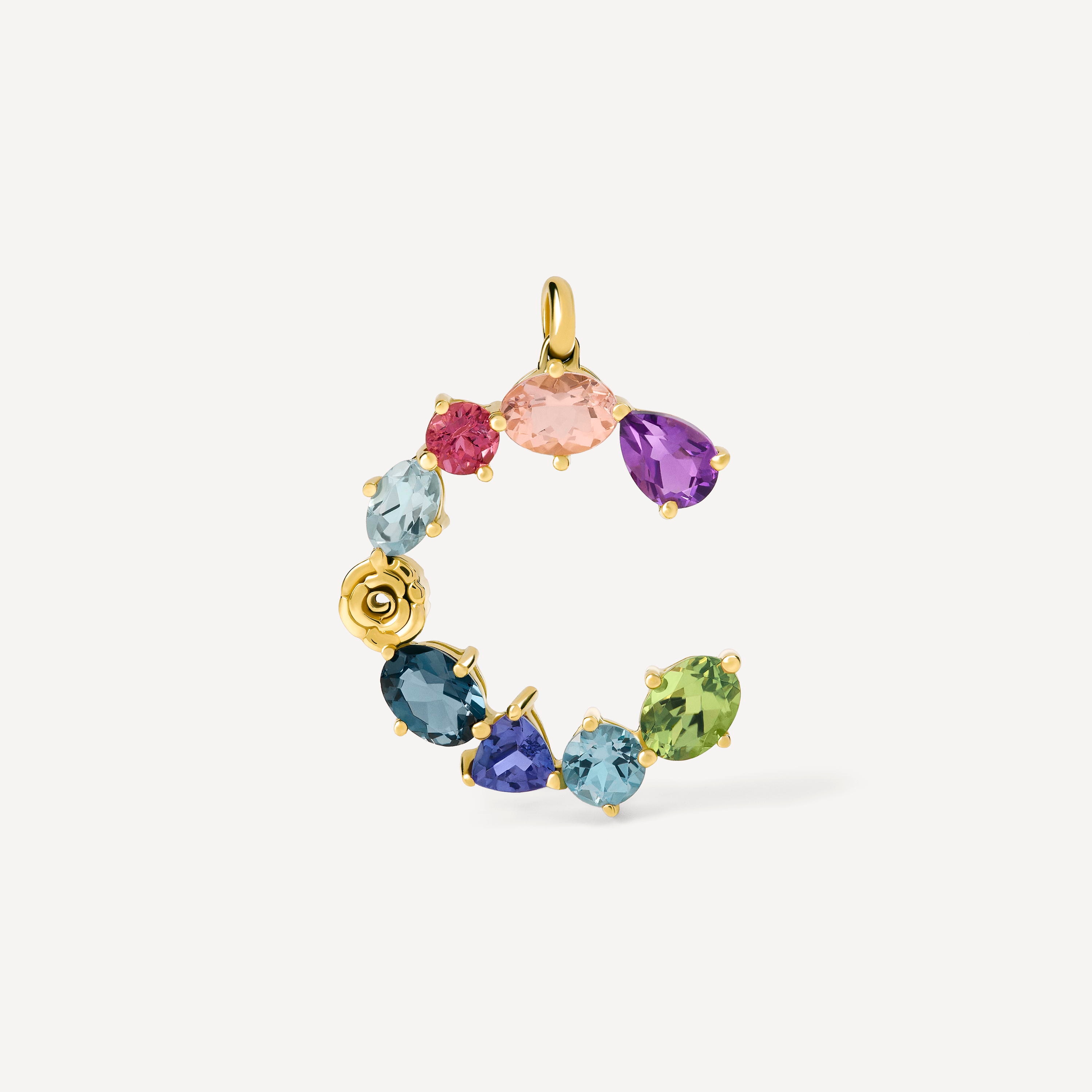 Gold letter C Pendant with gemstones TOUS ATELIER
