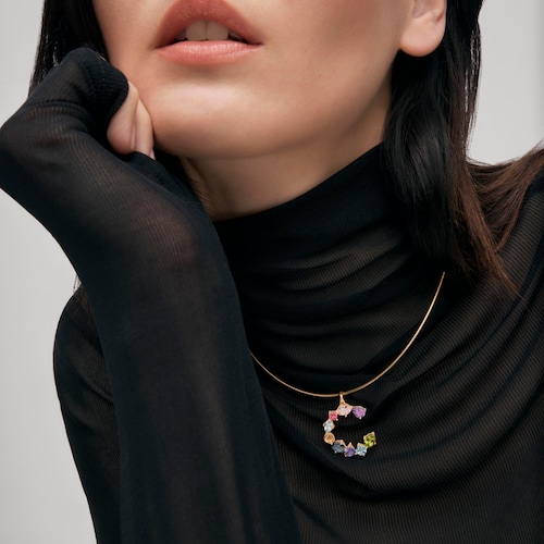 Gold letter C Pendant with gemstones TOUS ATELIER