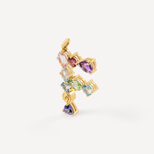 Gold letter F Pendant with gemstones TOUS ATELIER