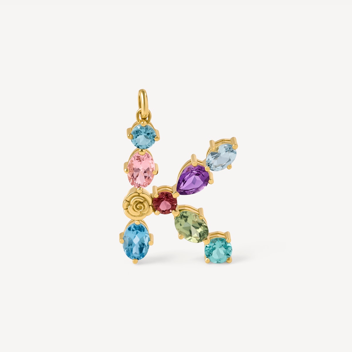 Tous - Colgante De Oro Letra K Con Gemas Tous Atelier - Multi