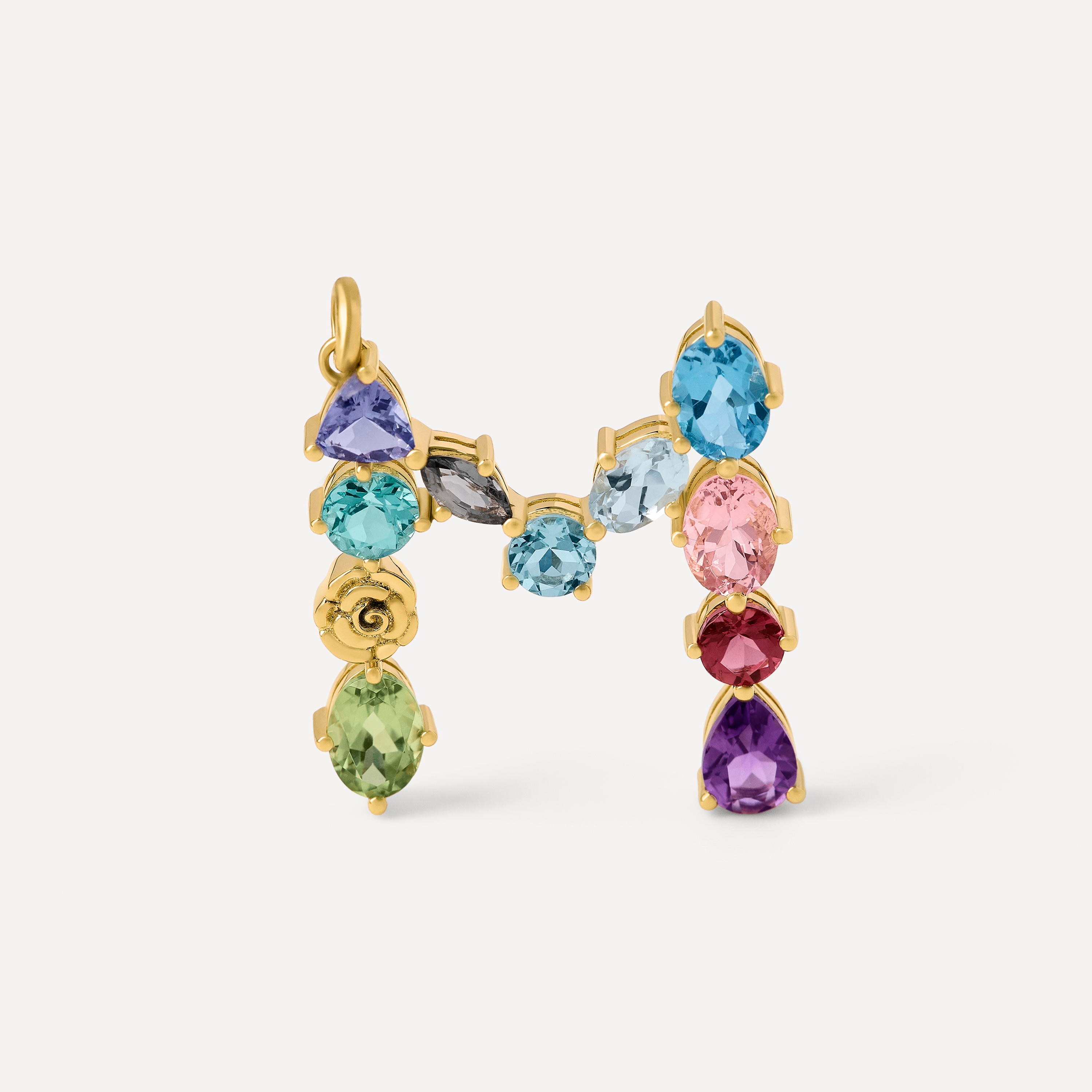 Gold letter Pendant with gemstones TOUS ATELIER
