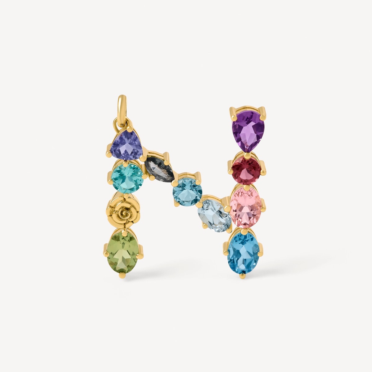 Tous - Colgante De Oro Letra N Con Gemas Tous Atelier - Multi