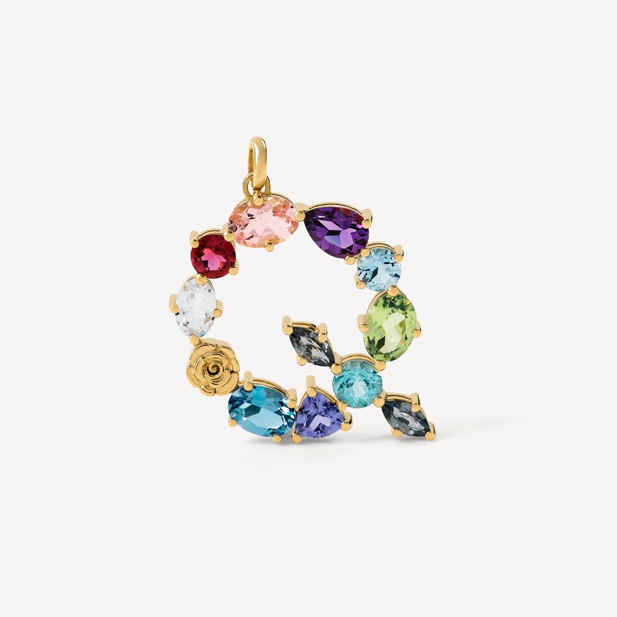 Tous - Colgante De Oro Letra Q Con Gemas Tous Atelier - Multi