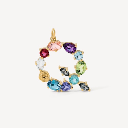 Colgante de oro letra Q con gemas TOUS ATELIER