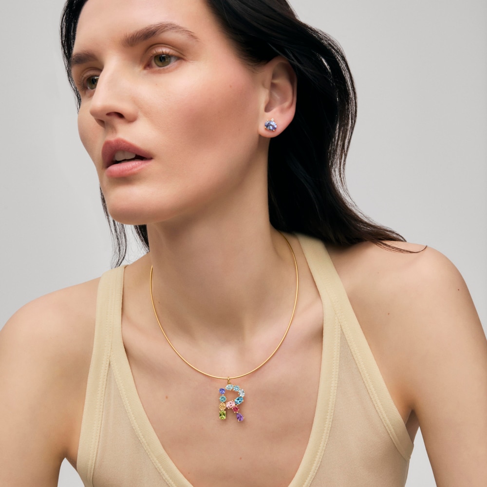 Colgante de oro letra R con gemas TOUS ATELIER