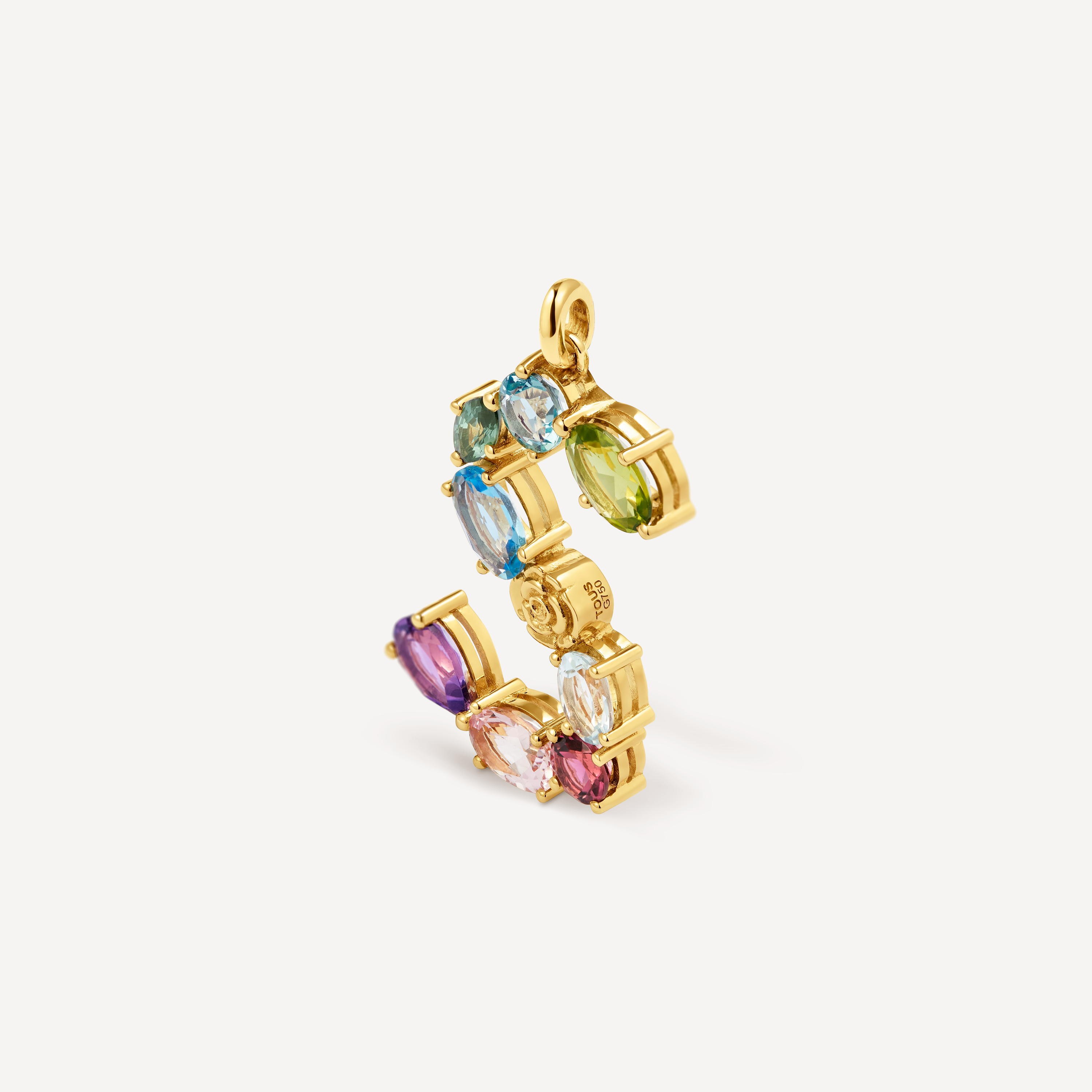 Gold letter S Pendant with gemstones TOUS ATELIER