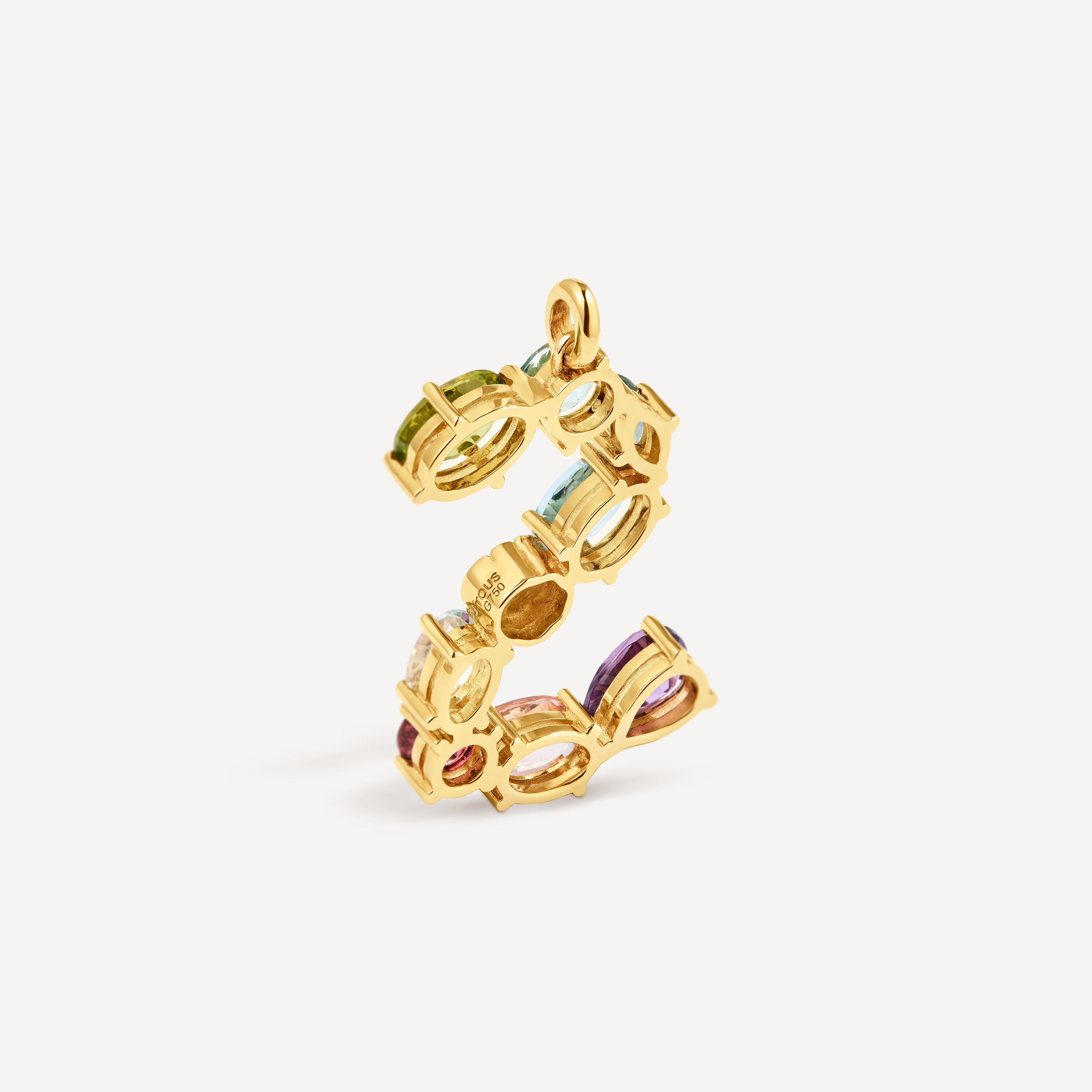 Gold letter S Pendant with gemstones TOUS ATELIER