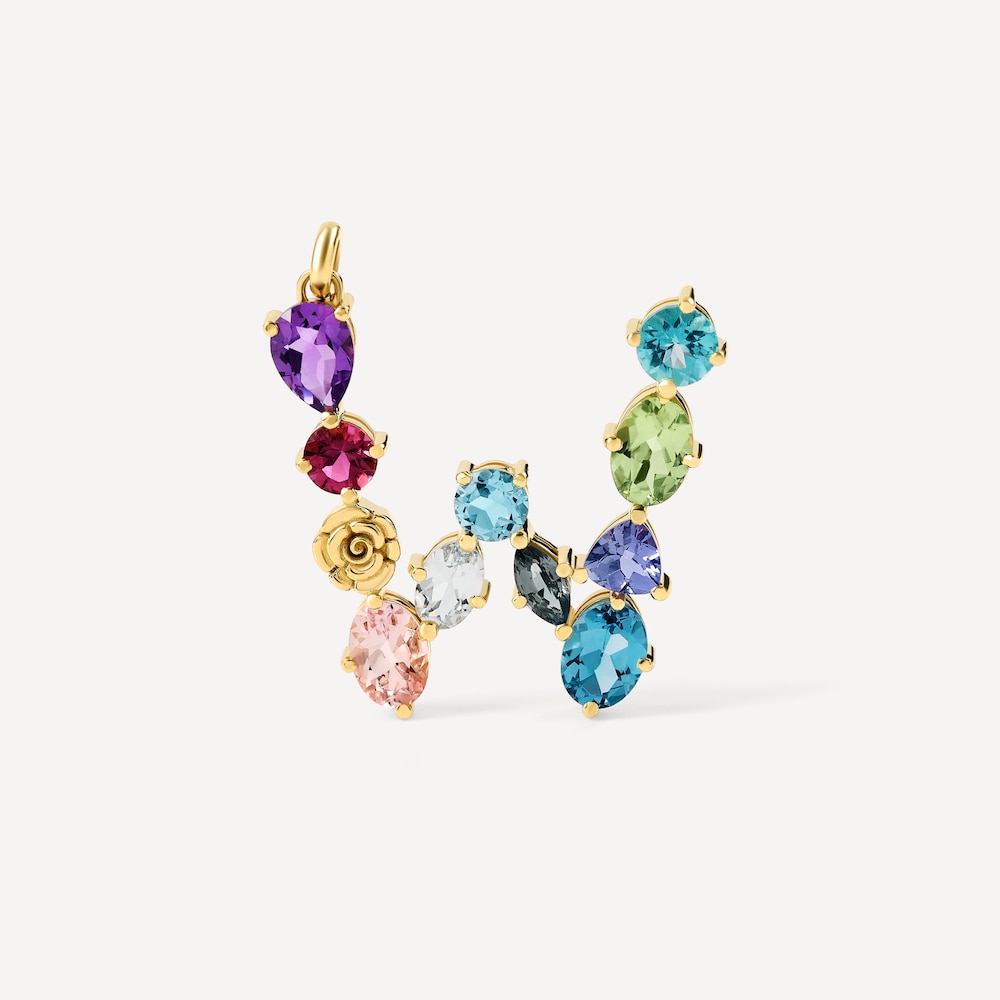 Dije de oro letra W con gemas TOUS ATELIER