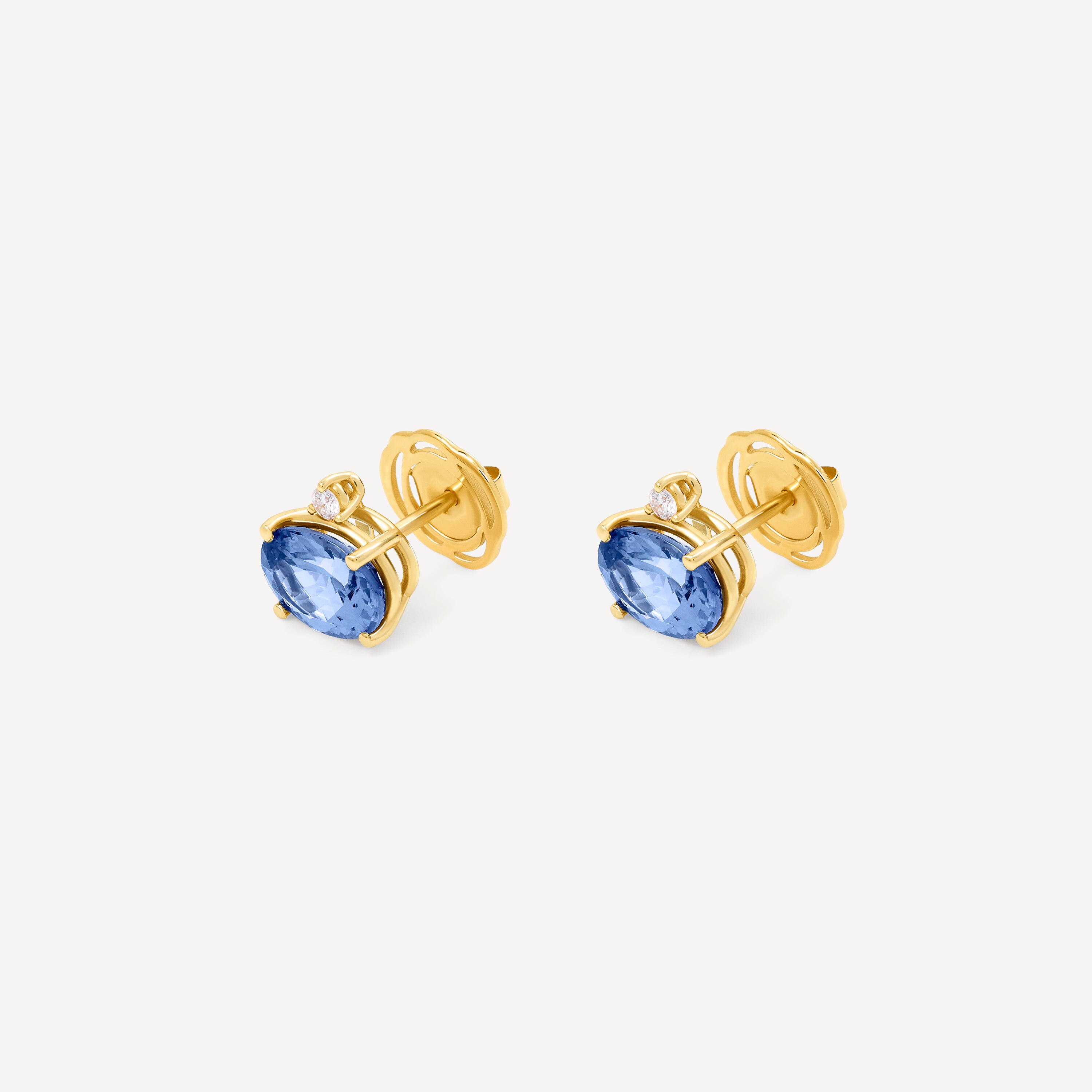 Gold Earrings with tanzanite and diamonds TOUS ATELIER