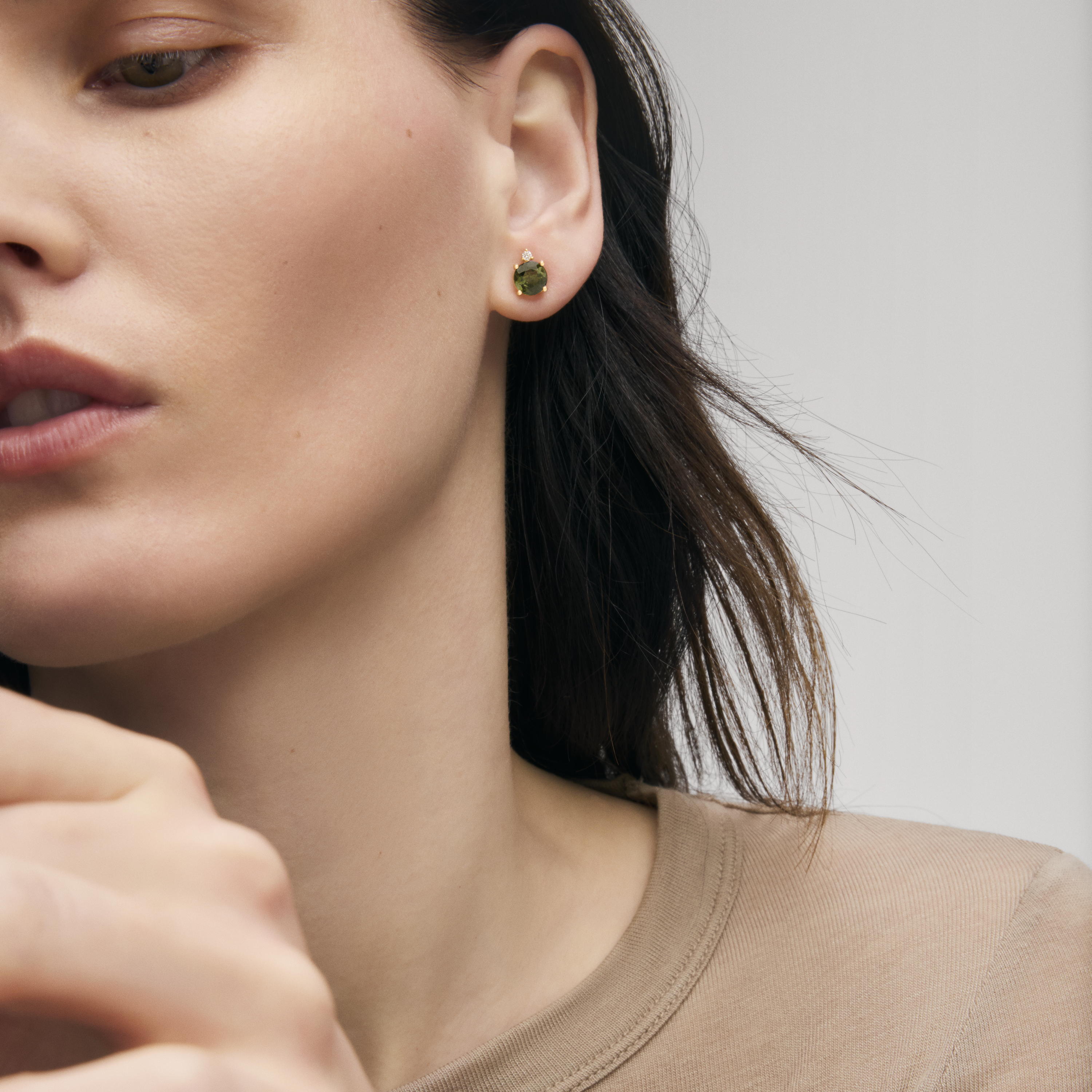 Gold Earrings with green tourmaline and diamonds TOUS ATELIER