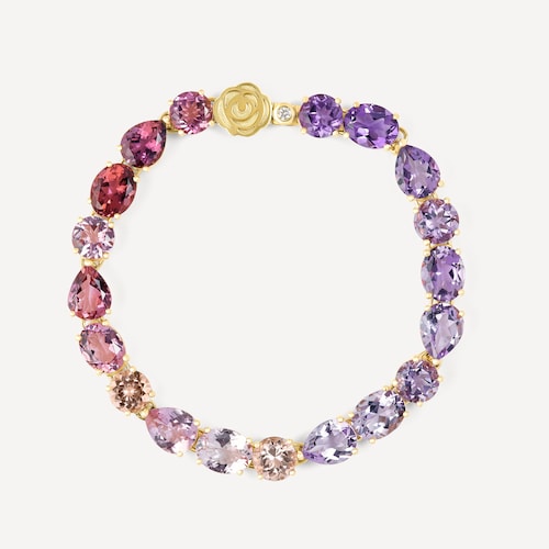 Pulsera de oro, gemas en tonos rosa, morado y diamantes TOUS ATELIER