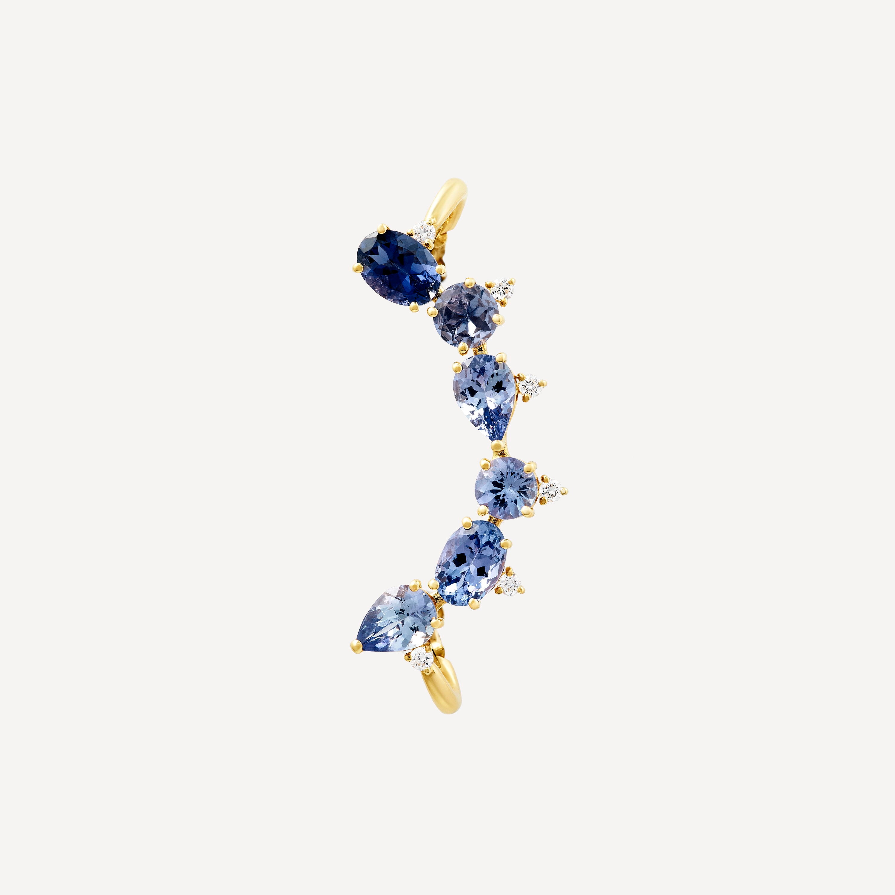 Gold Earcuff with tanzanite, iolite and diamonds TOUS ATELIER