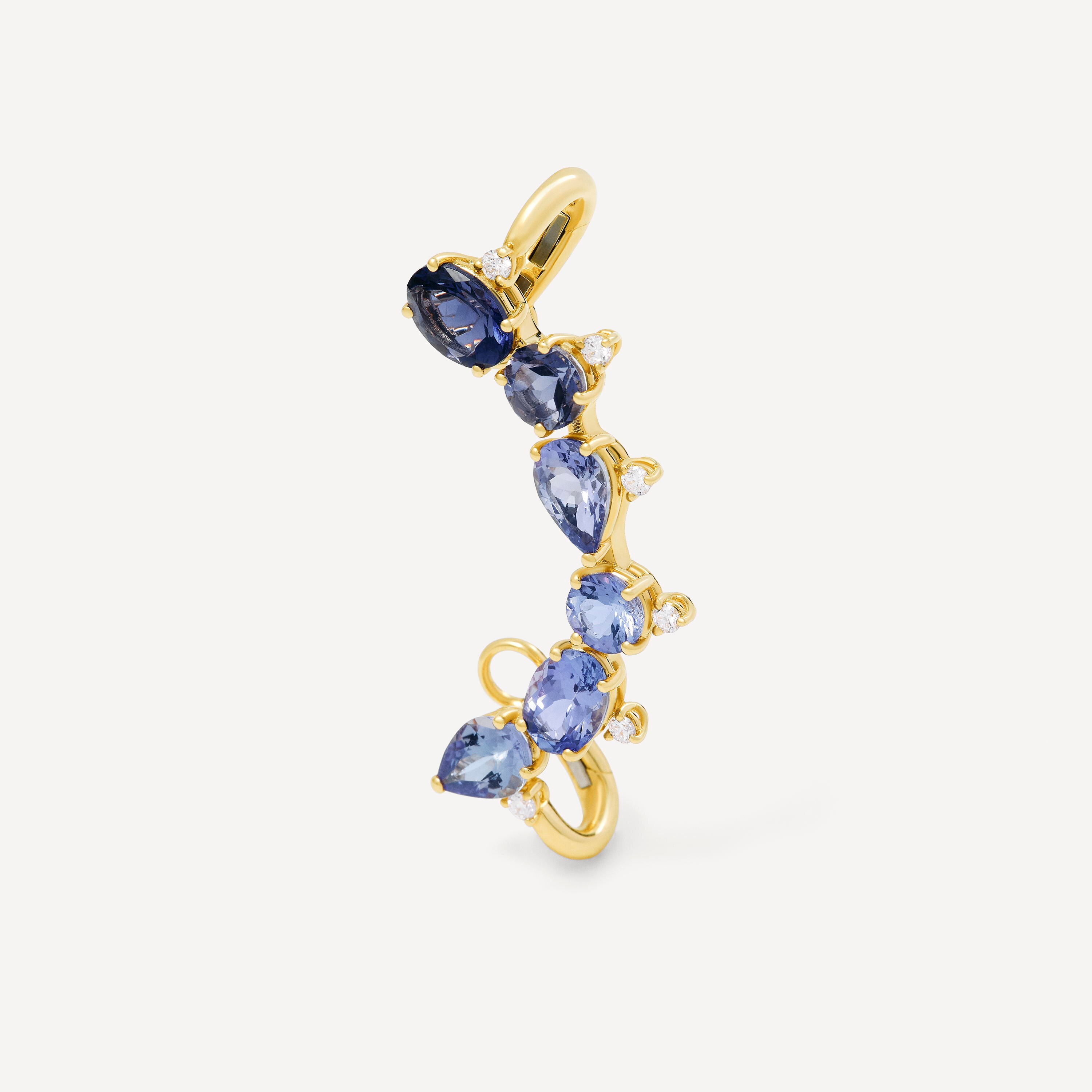 Gold Earcuff with tanzanite, iolite and diamonds TOUS ATELIER
