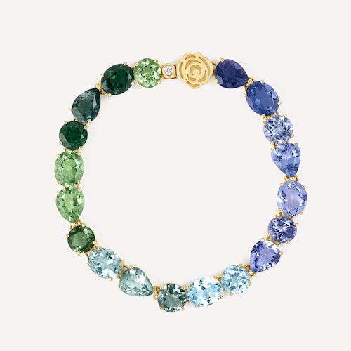 Pulsera de oro, gemas en tonos verde, azul y diamantes TOUS ATELIER