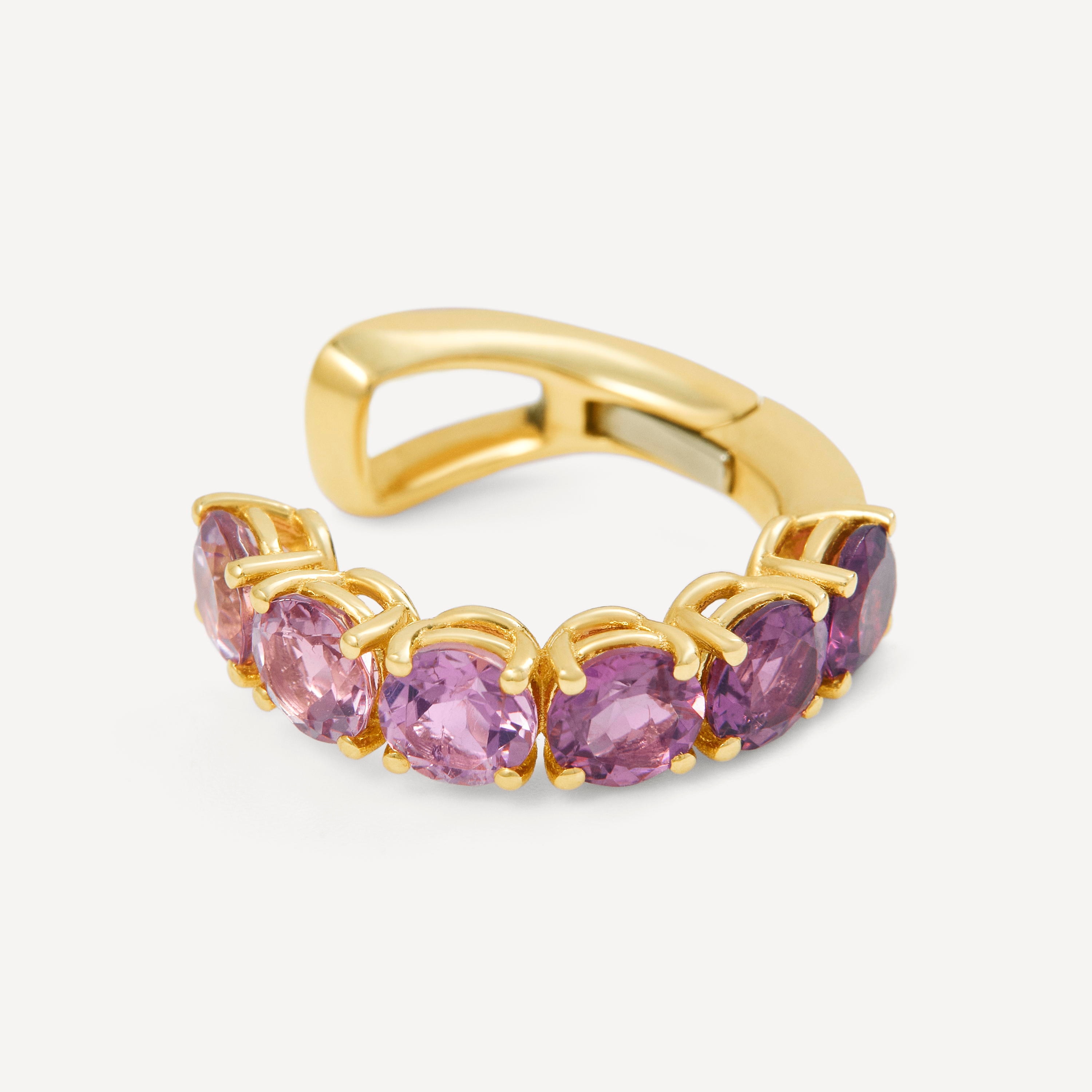 Gold Earcuff with tourmaline and rhodolite TOUS ATELIER