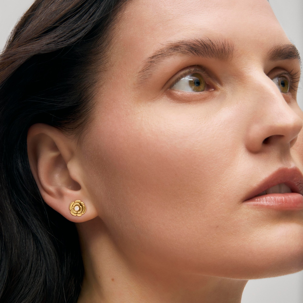 Pendientes peque&ntilde;os de oro con diamantes TOUS ATELIER