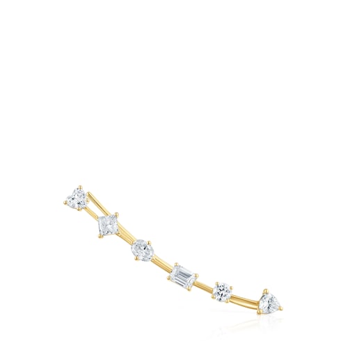 Brinco trepador em ouro de 14 K e diamantes criados em laboratório Shine LGD