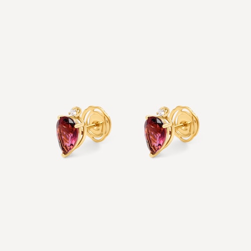 Gold Earrings with rose tourmaline and diamonds TOUS ATELIER