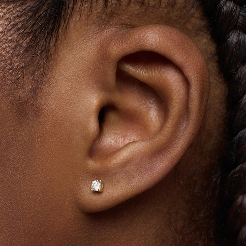 Piercing de oreja de oro 14 kt y diamante creado en laboratorio 0,10 ct Shine LGD