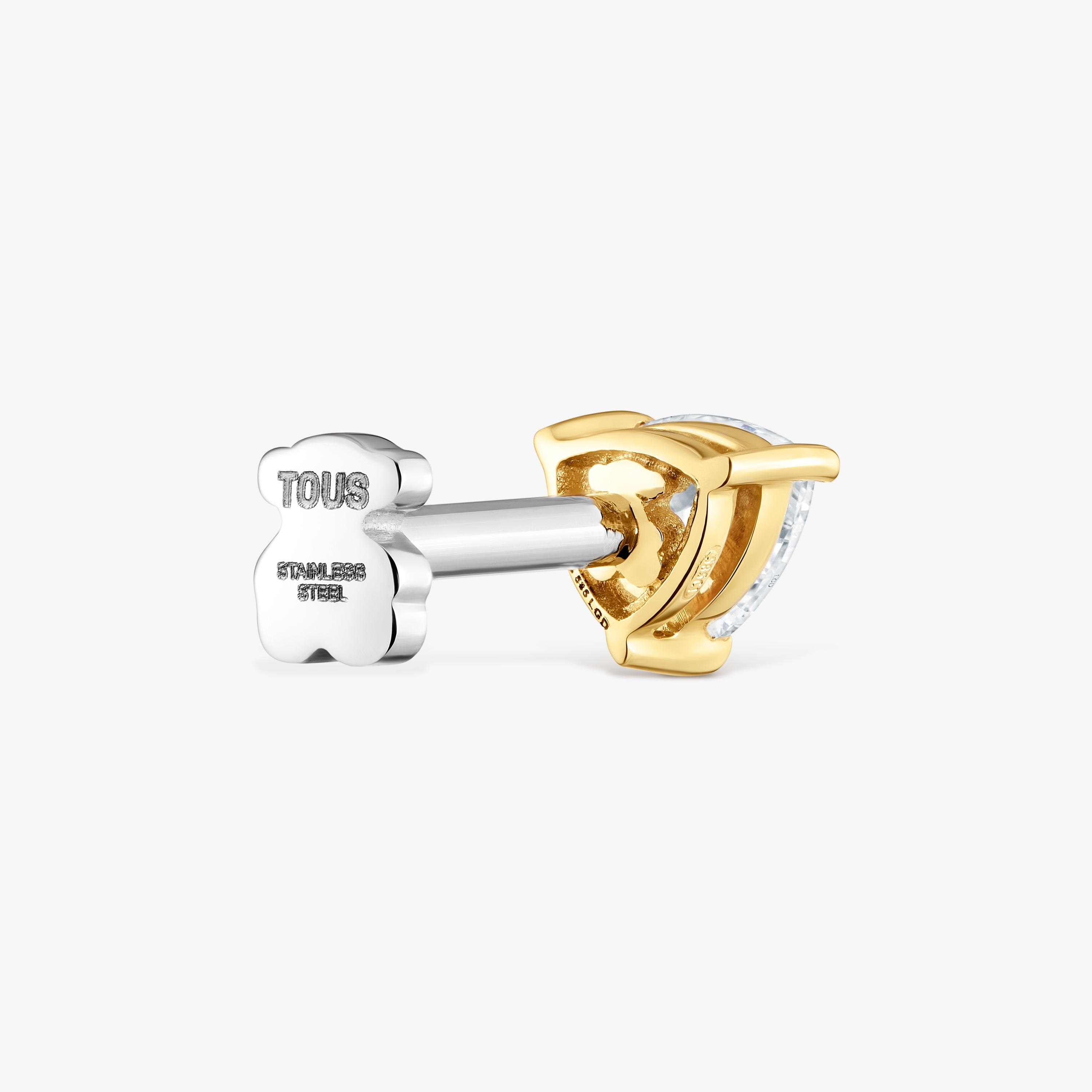 14K solid gold Ear piercing with 0.14ct lab-grown diamond Shine LGD