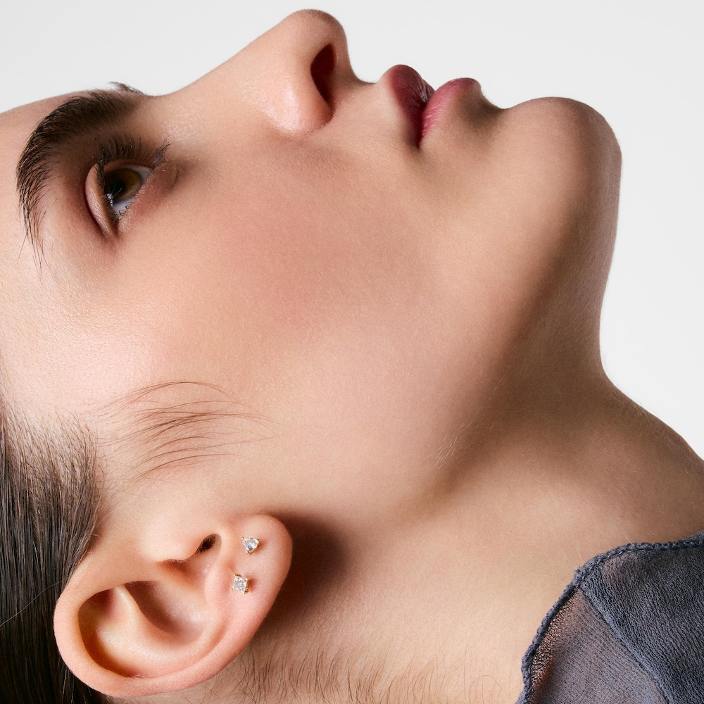 14&nbsp;kt zlat&yacute; Piercing do ucha s&nbsp;0,14&nbsp;kt syntetick&yacute;m diamantom Shine LGD