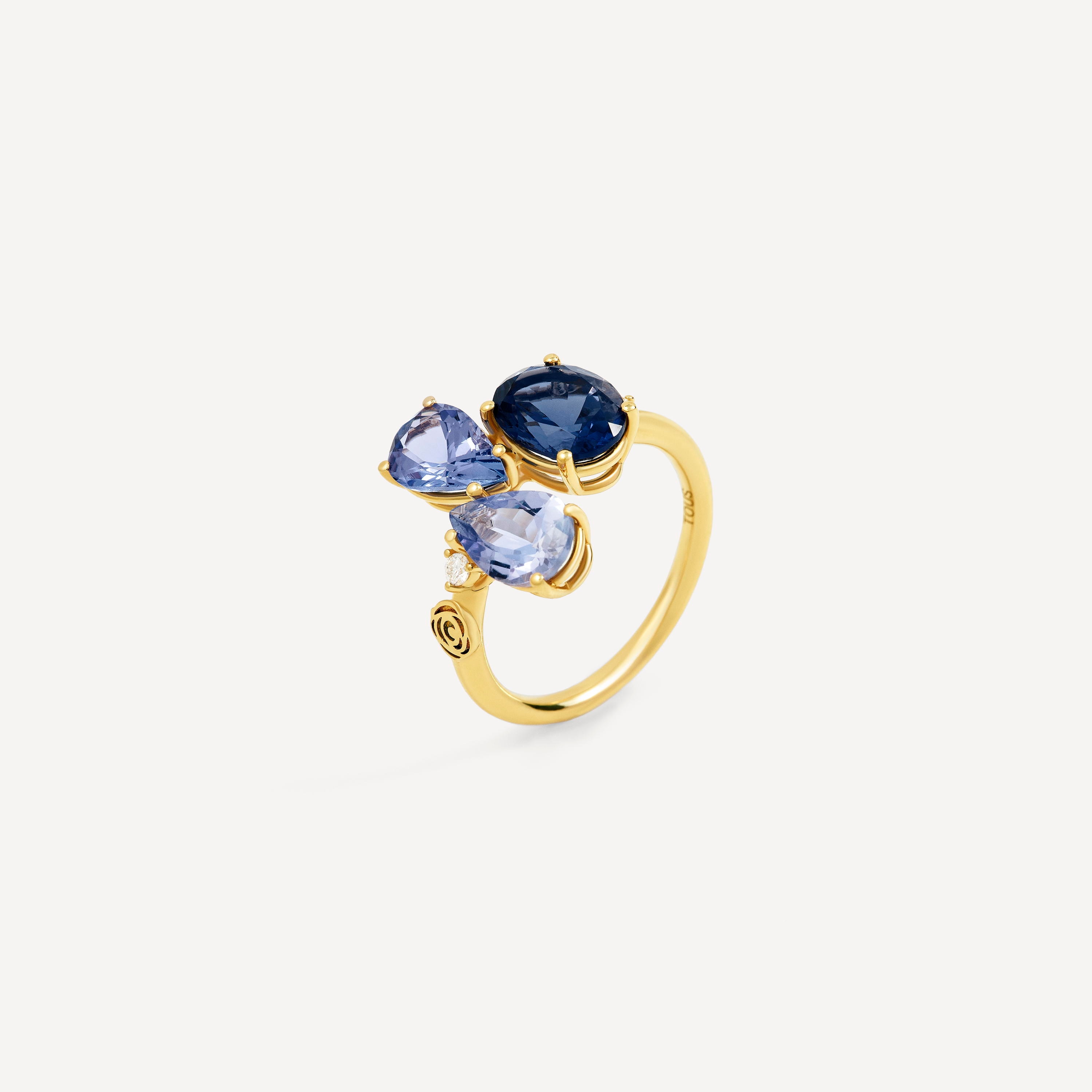 Gold Ring with iolite and diamonds TOUS ATELIER