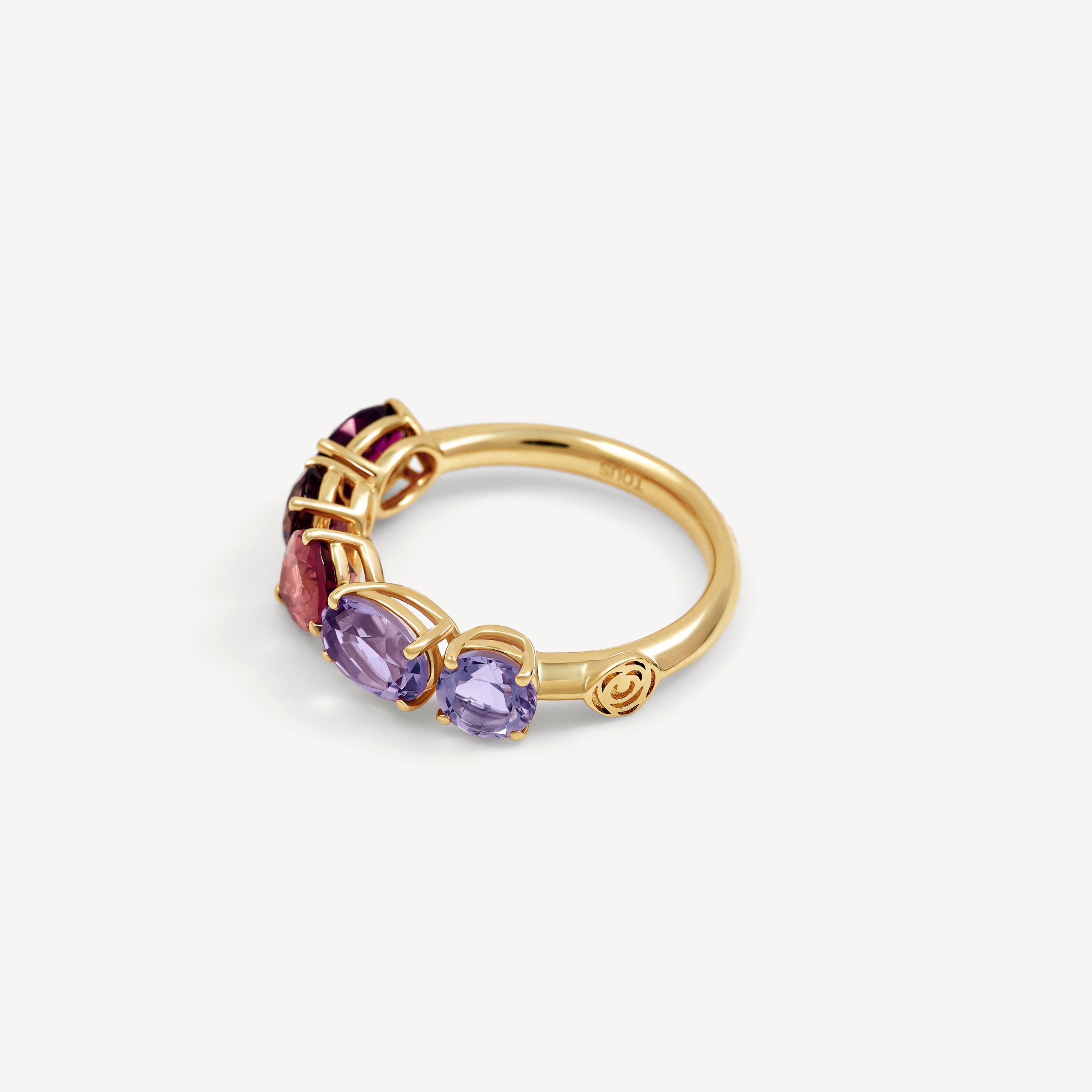 Gold ring with amethyst, rhodolite and tourmaline TOUS ATELIER