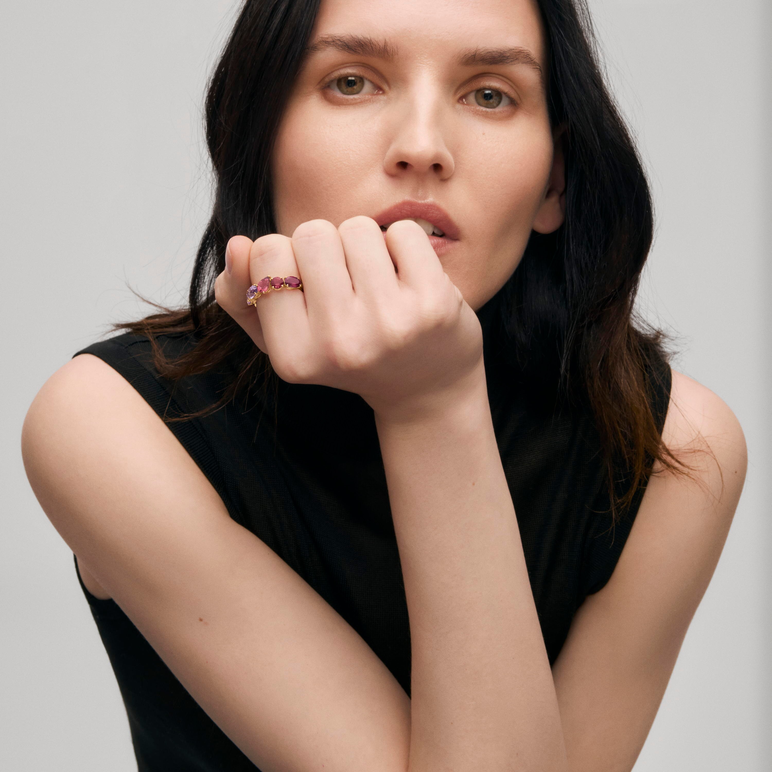 Gold ring with amethyst, rhodolite and tourmaline TOUS ATELIER