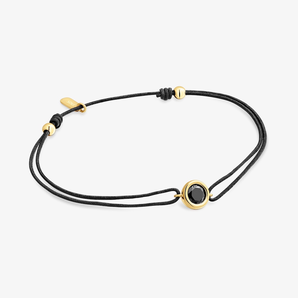 Black nylon Bracelet with 18K gold vermeil and black spinel TOUS Line