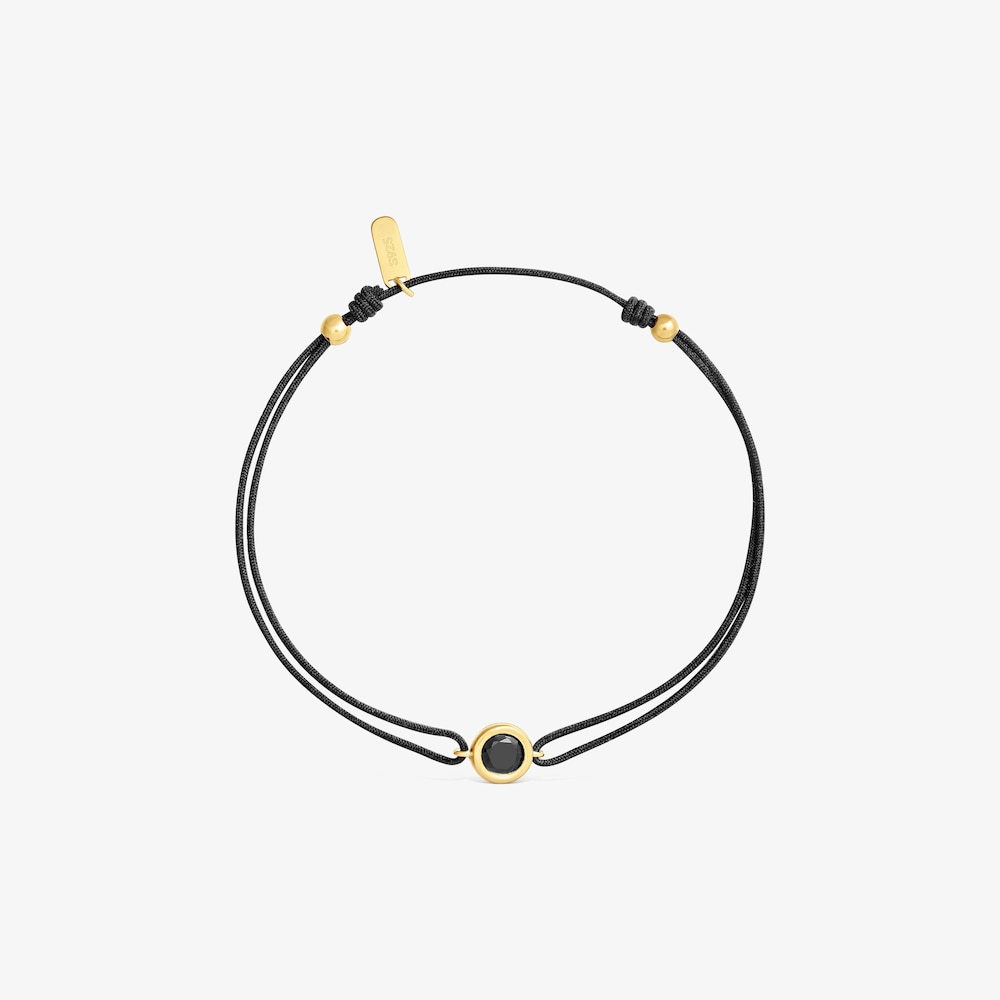 Black nylon Bracelet with 18K gold vermeil and black spinel TOUS Line