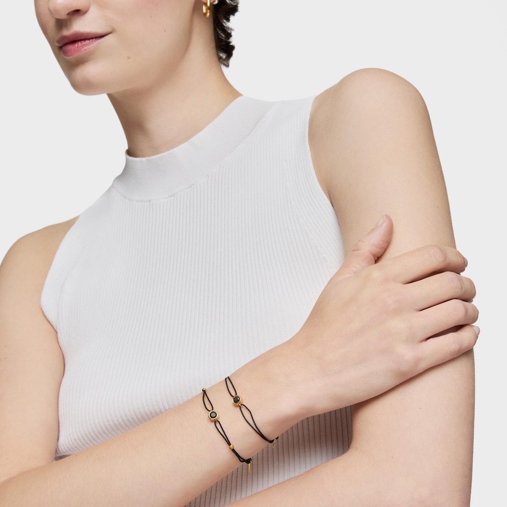 Black nylon Bracelet with 18K gold vermeil and black spinel TOUS Line
