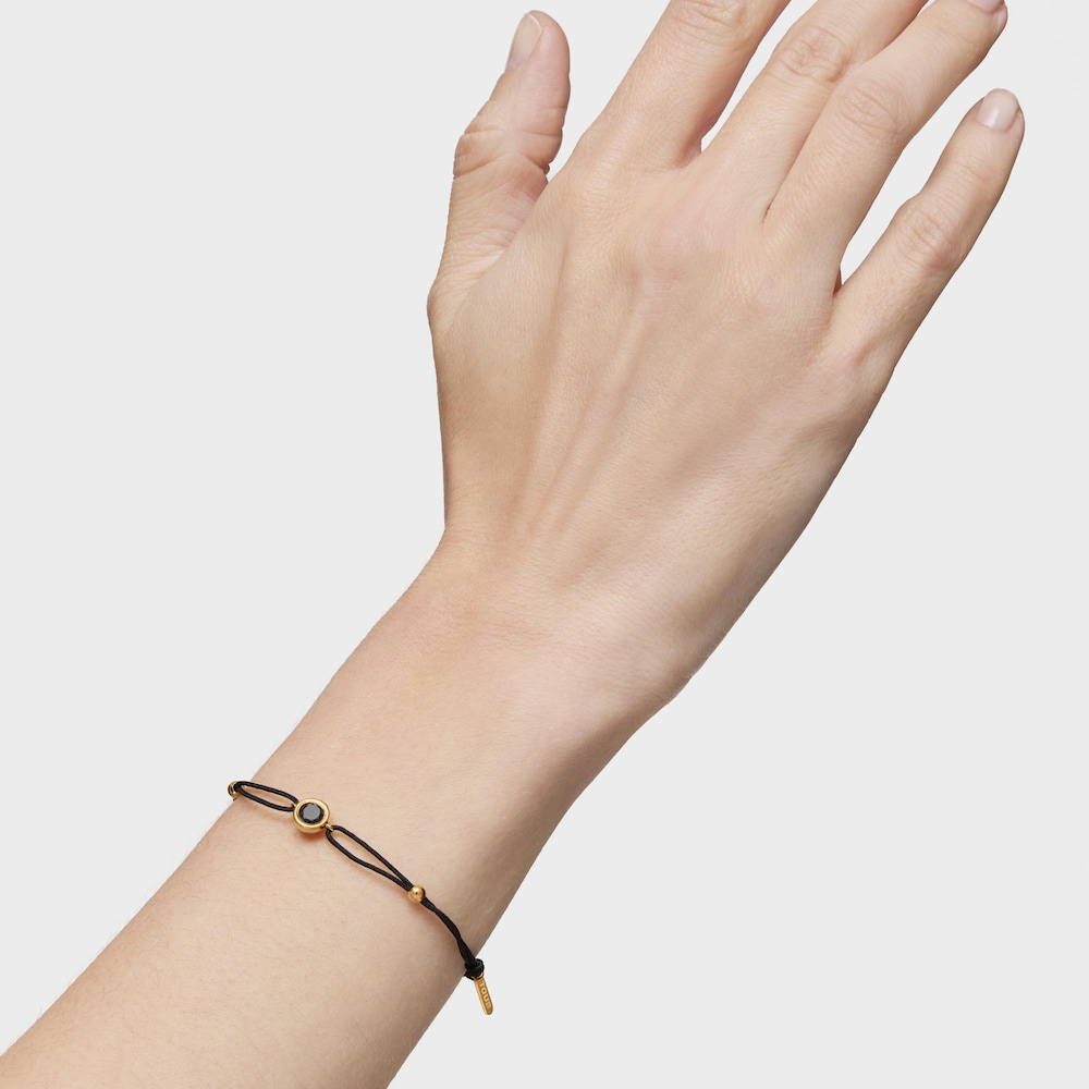 Black nylon Bracelet with 18K gold vermeil and black spinel TOUS Line