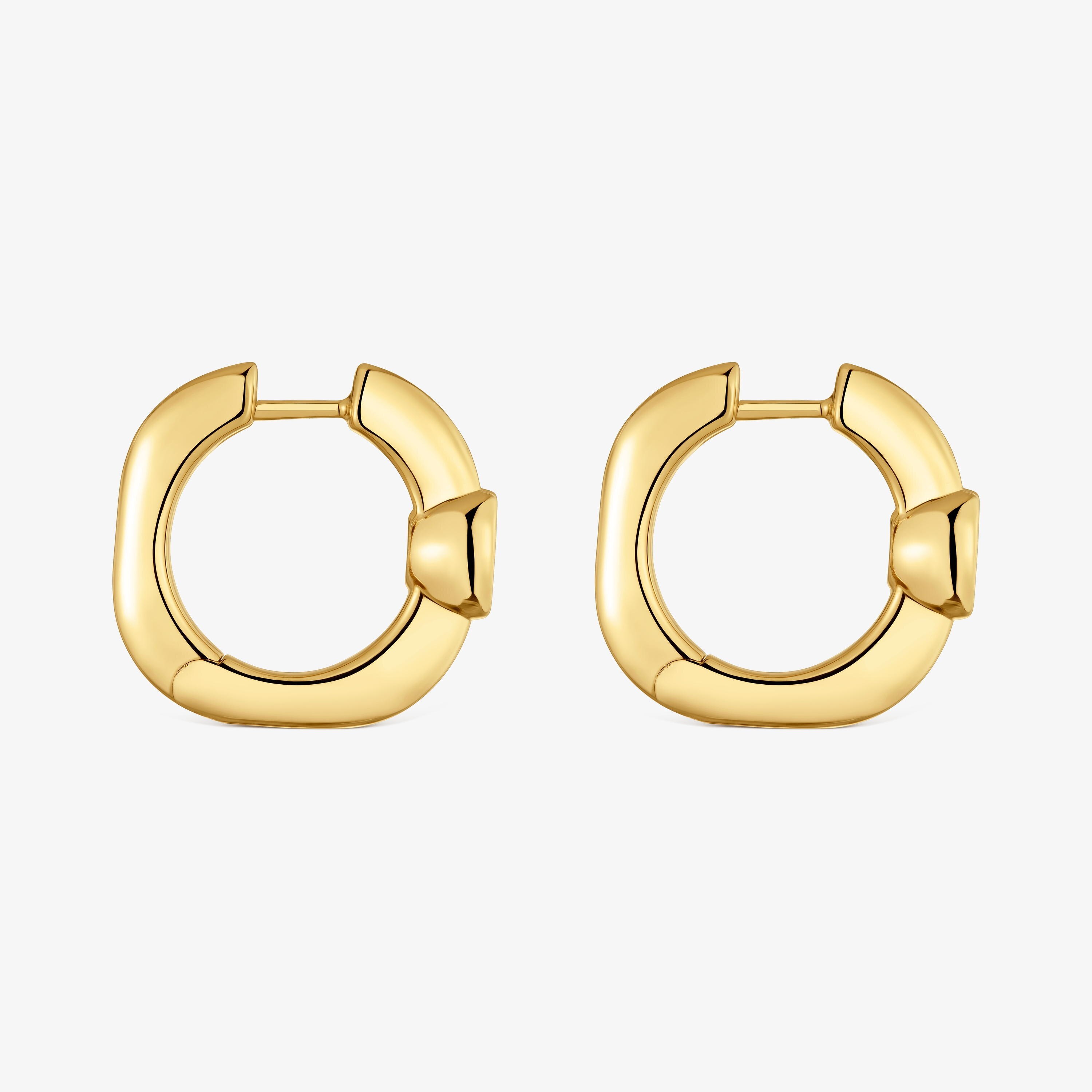 18 mm Hoop earrings with 18K gold vermeil and black spinel TOUS Line