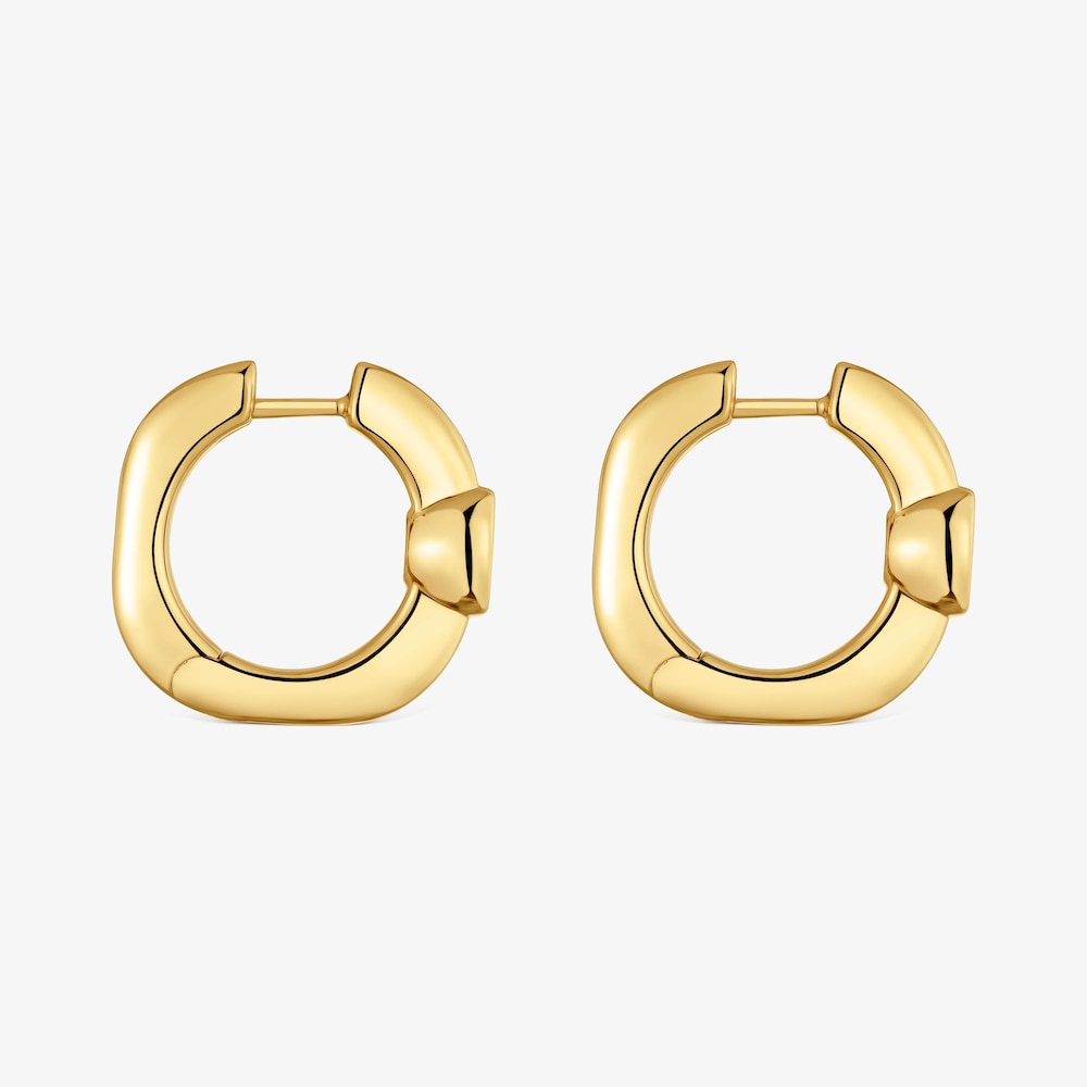 18&nbsp;mm Hoop earrings with 18K gold vermeil and black spinel TOUS Line