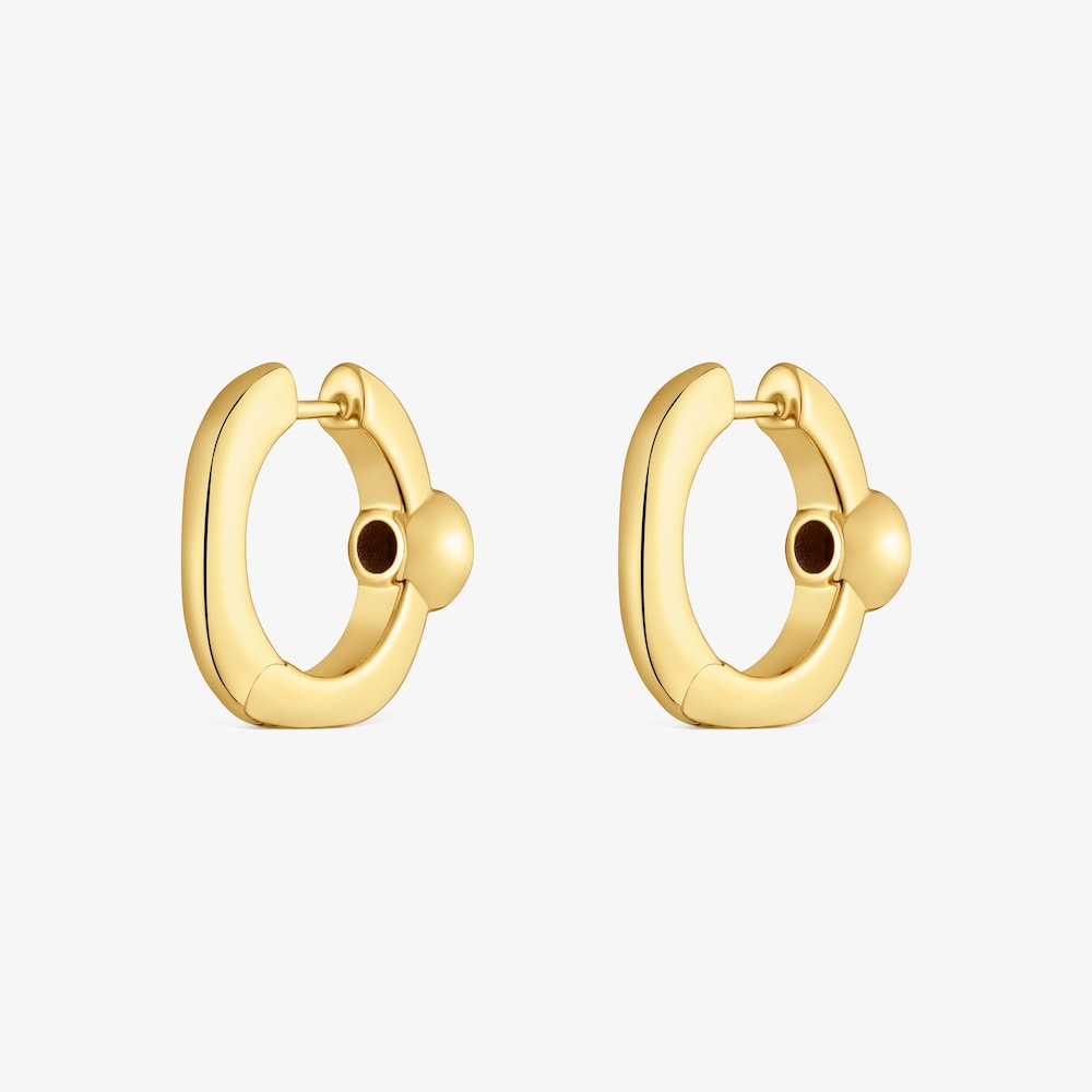 18&nbsp;mm Hoop earrings with 18K gold vermeil and black spinel TOUS Line