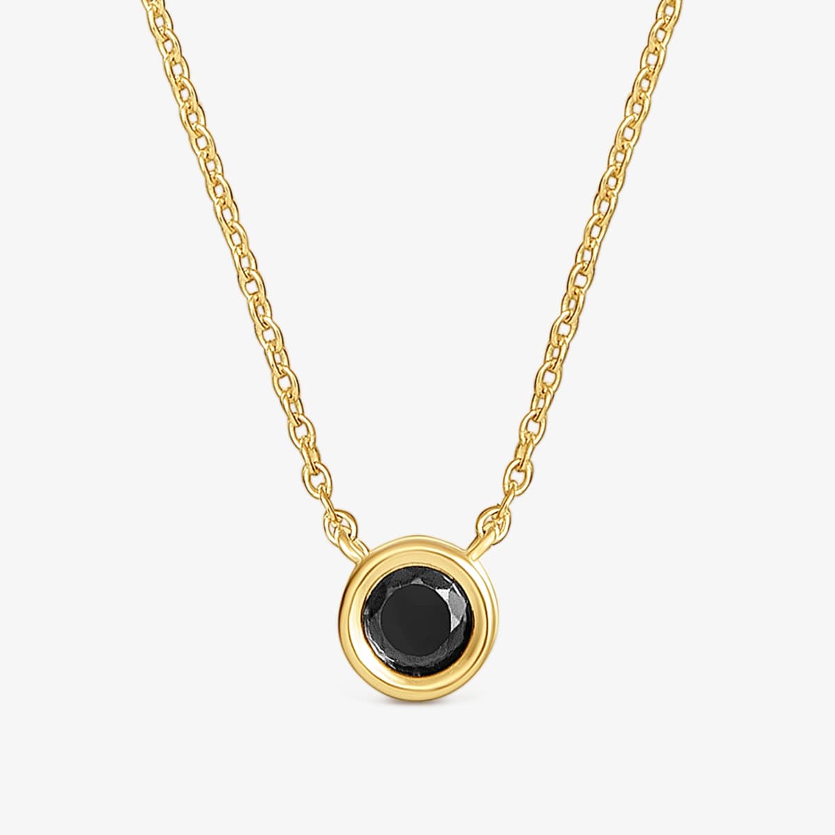Tous - Collar Corto Con Baño De Oro 18 Kt Sobre Plata Y Espinela Negra Line - Negro