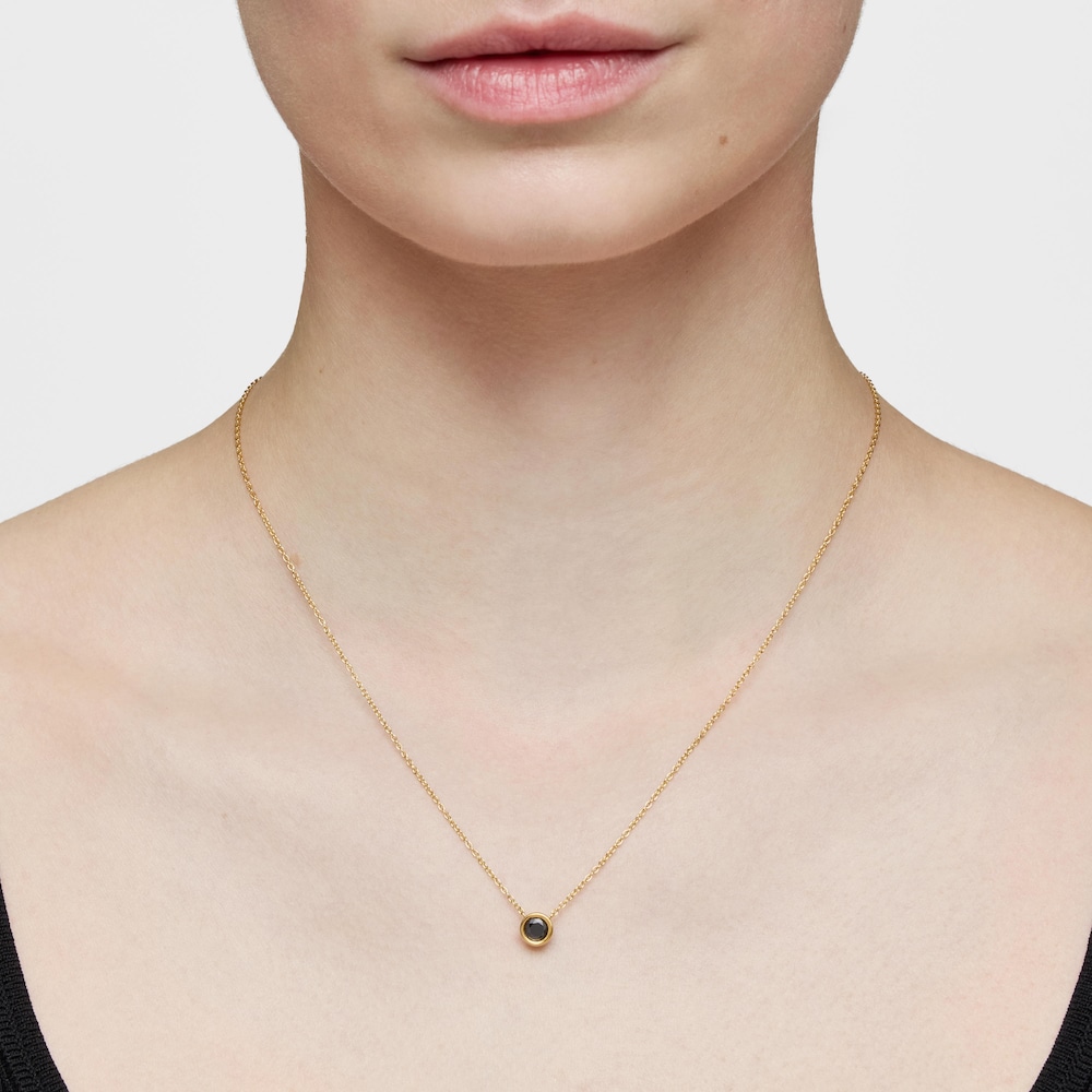 Short Necklace with 18K gold vermeil and black spinel TOUS Line