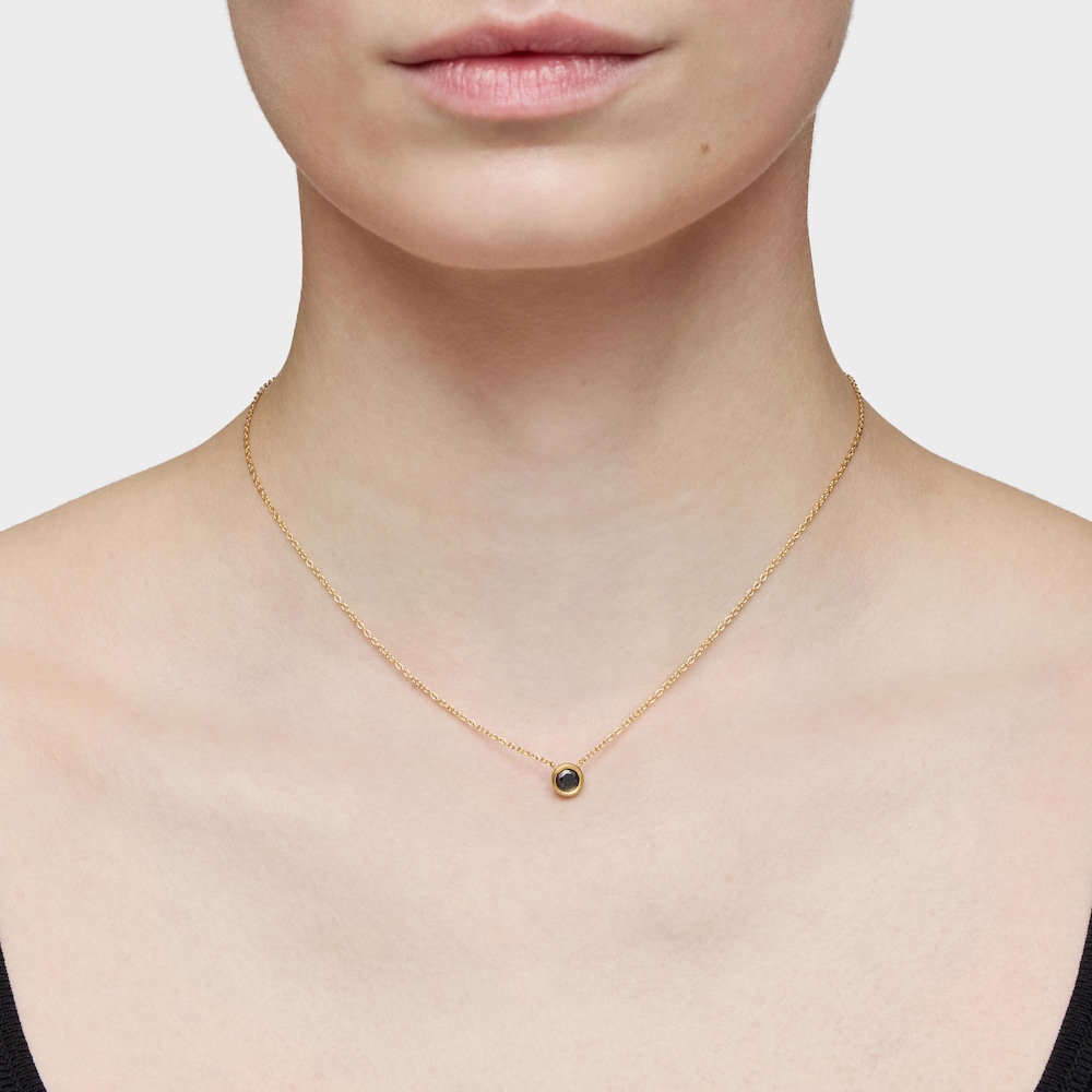 Short Necklace with 18K gold vermeil and black spinel TOUS Line