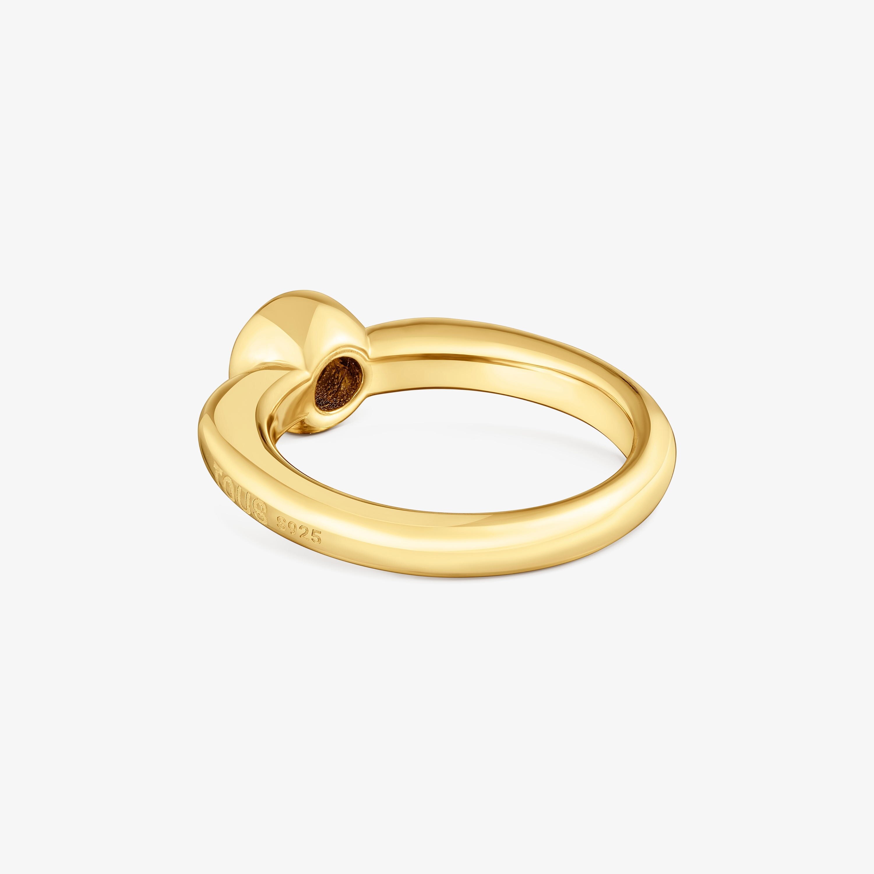 Wide ring with 18K gold vermeil and black spinel TOUS Line