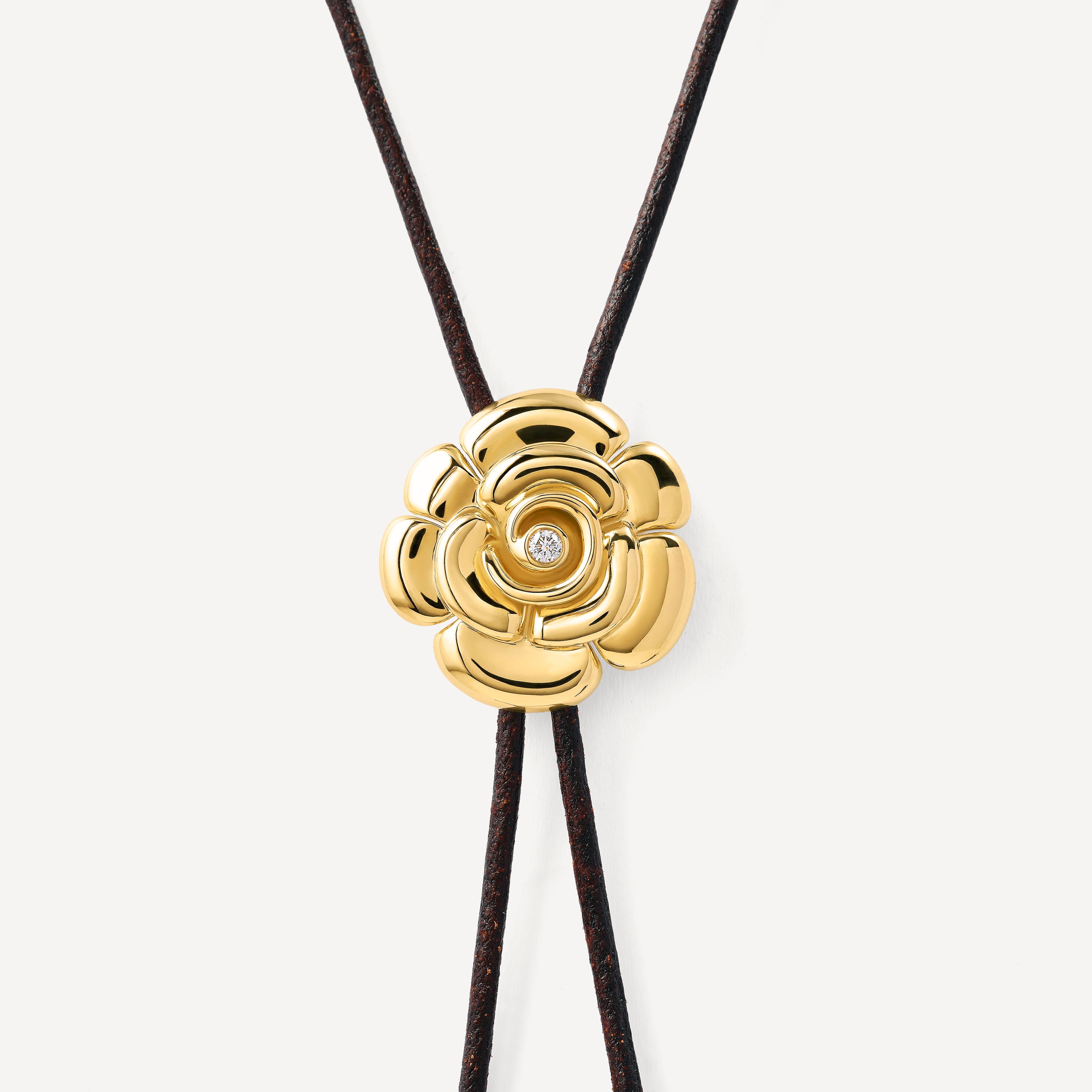 Gold Necklace with diamonds and black cord TOUS ATELIER