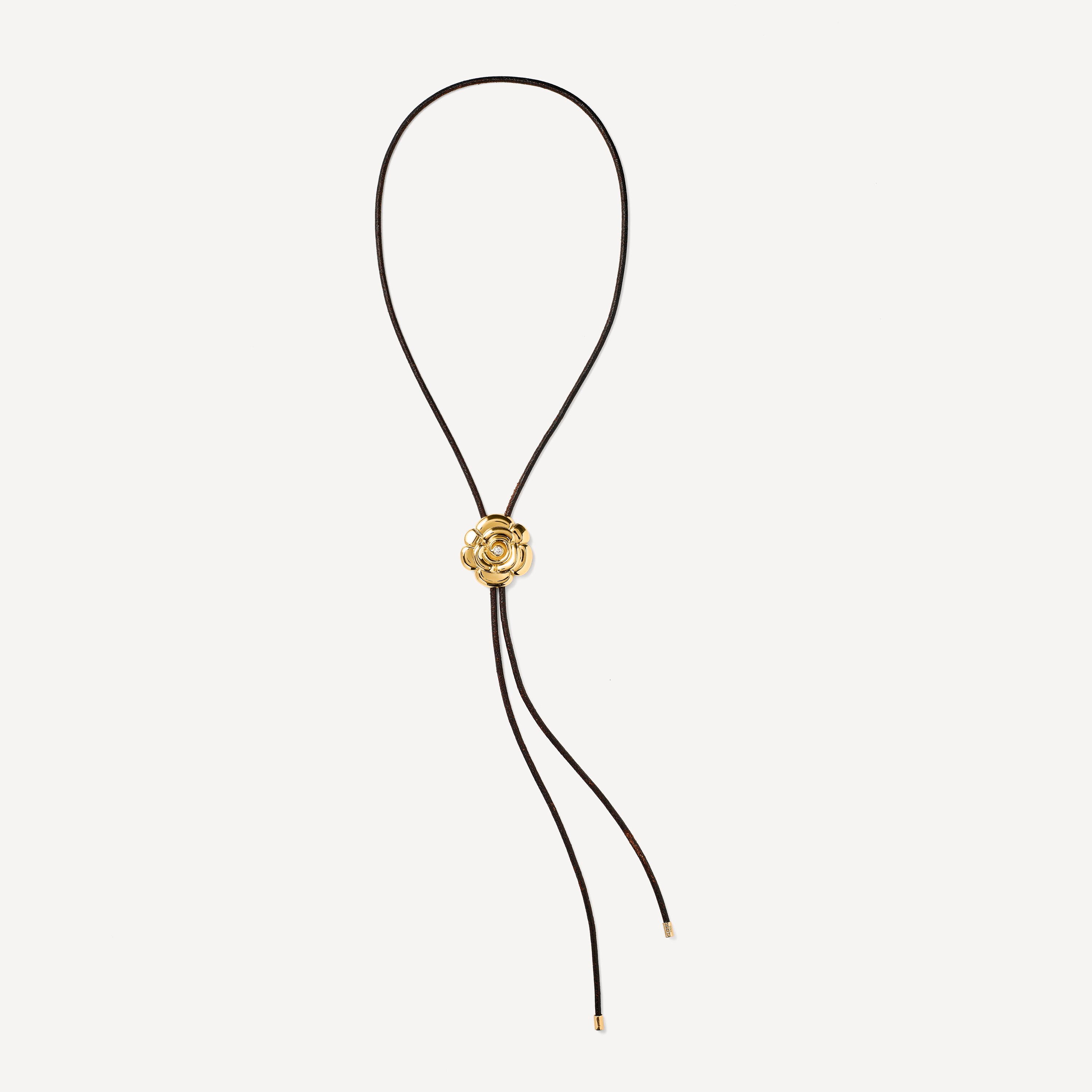Gold Necklace with diamonds and black cord TOUS ATELIER