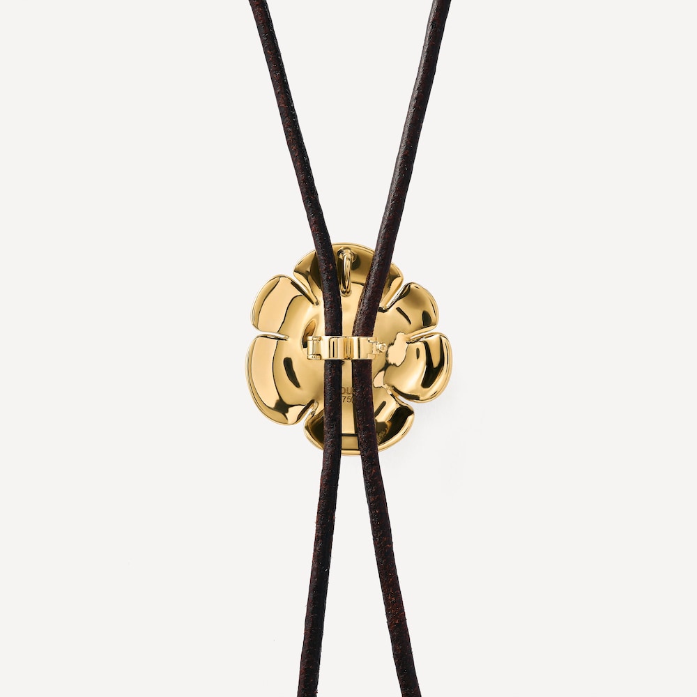 Złoty Naszyjnik z diamentami i czarnym sznurkiem TOUS ATELIER