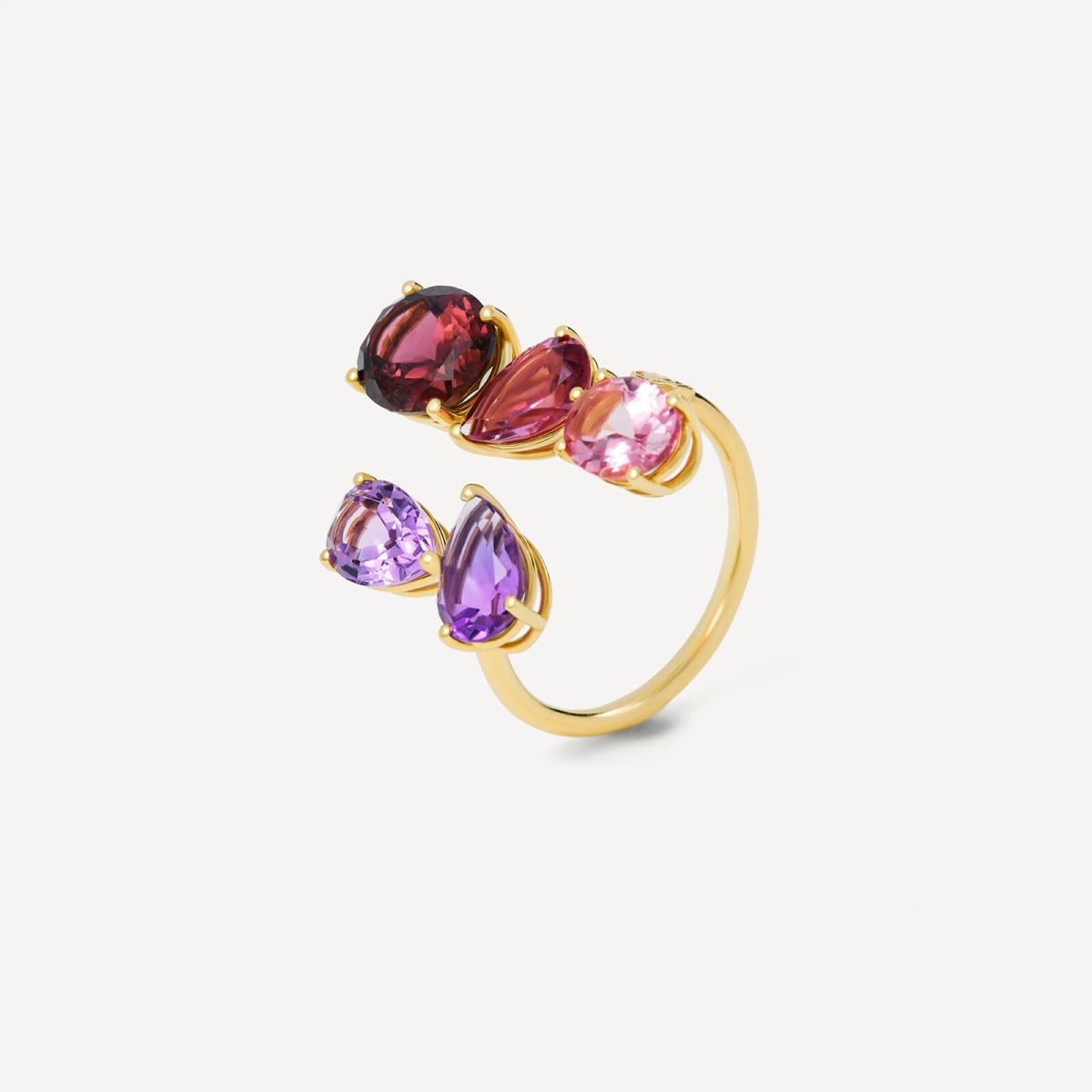 Tous - Anillo Abierto De Oro Con Turmalina Y Amatista Tous Atelier Talla 11