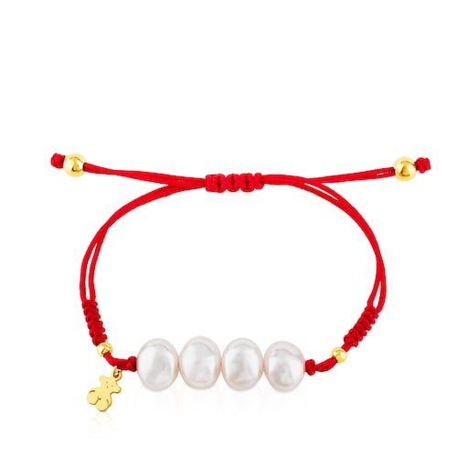Pulsera con baño de oro 18 kt sobre plata y perlas cultivadas TOUS Nudos