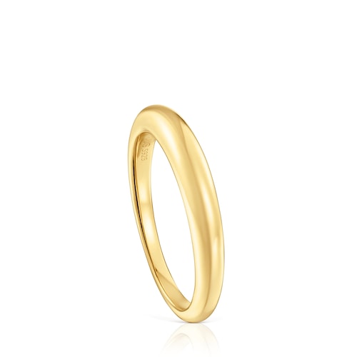 Smooth silver Ring with 18kt gold plating over silver TOUS Motifs